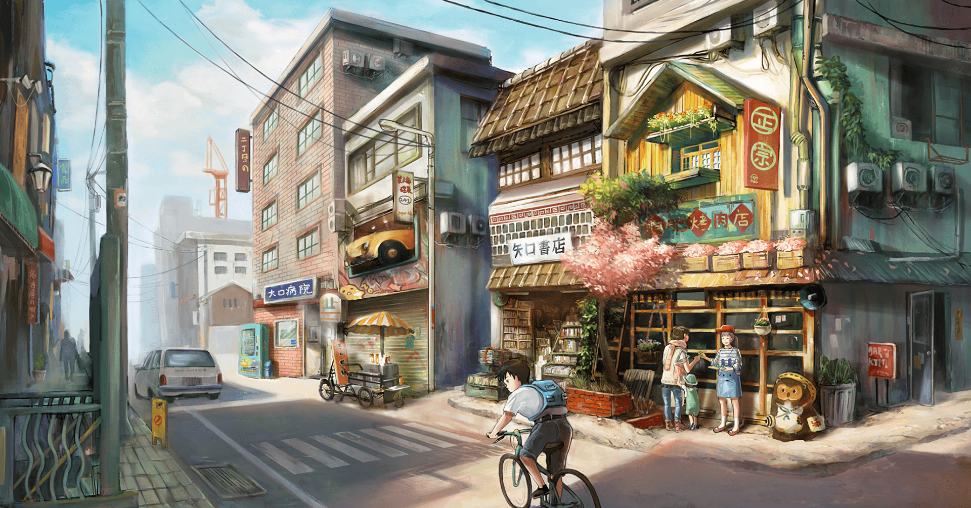 1920x1005 Anime Shop Street Wallpaperx1080