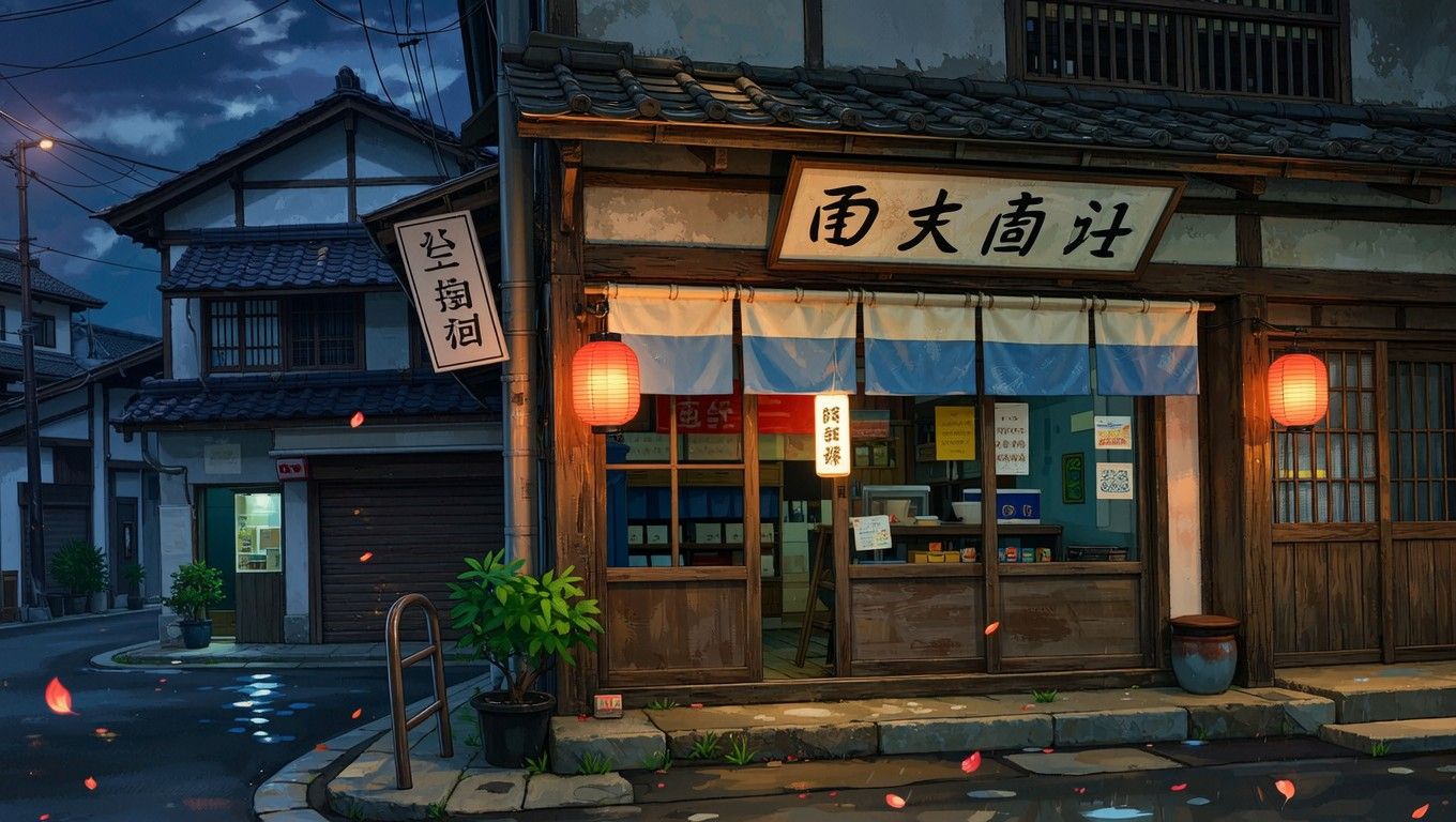 1360x768 Download Nostalgic Japanese Shop Image, Japanese, Lanterns