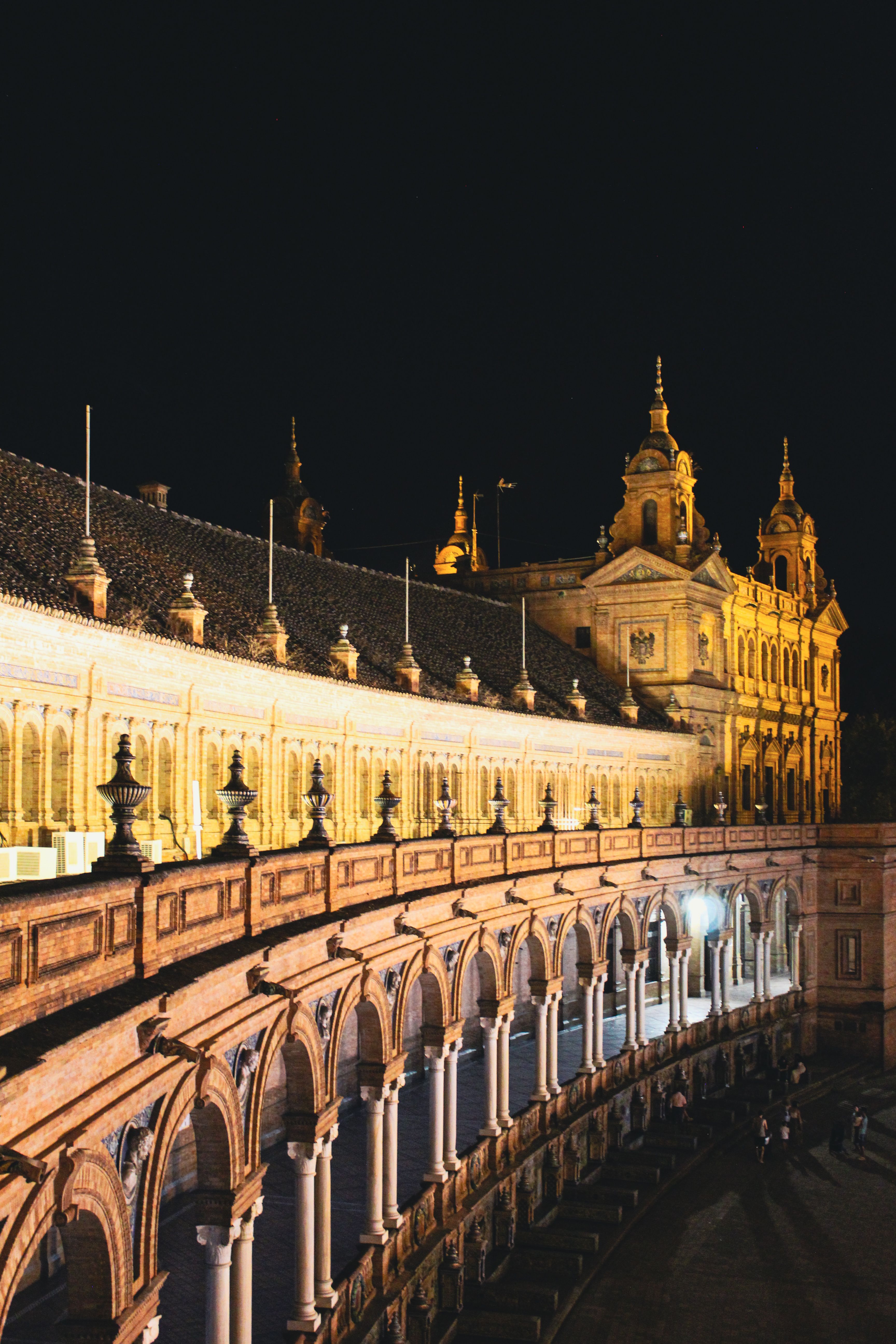 3456x5184 Plaza de España at Night, Seville, Spain · Free