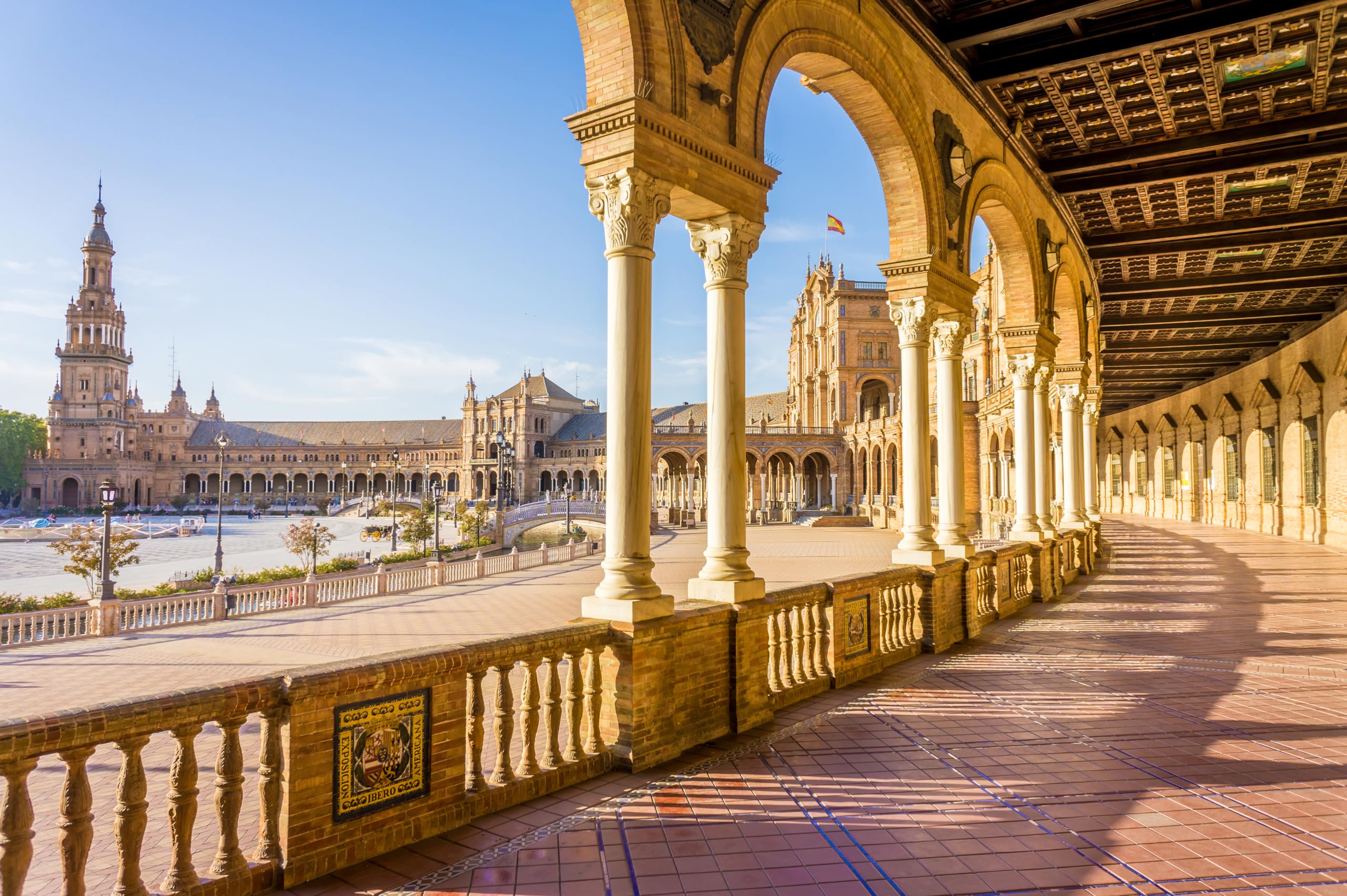 2560x1704 Amazon.com : chnywork 7x5ft Spain Street Backdrop Europe Seville City Retro Plaza de España Vintage Medieval Square Background European Spanish Themed Travel Party Decor Photo Studio Booth Props Wallpaper