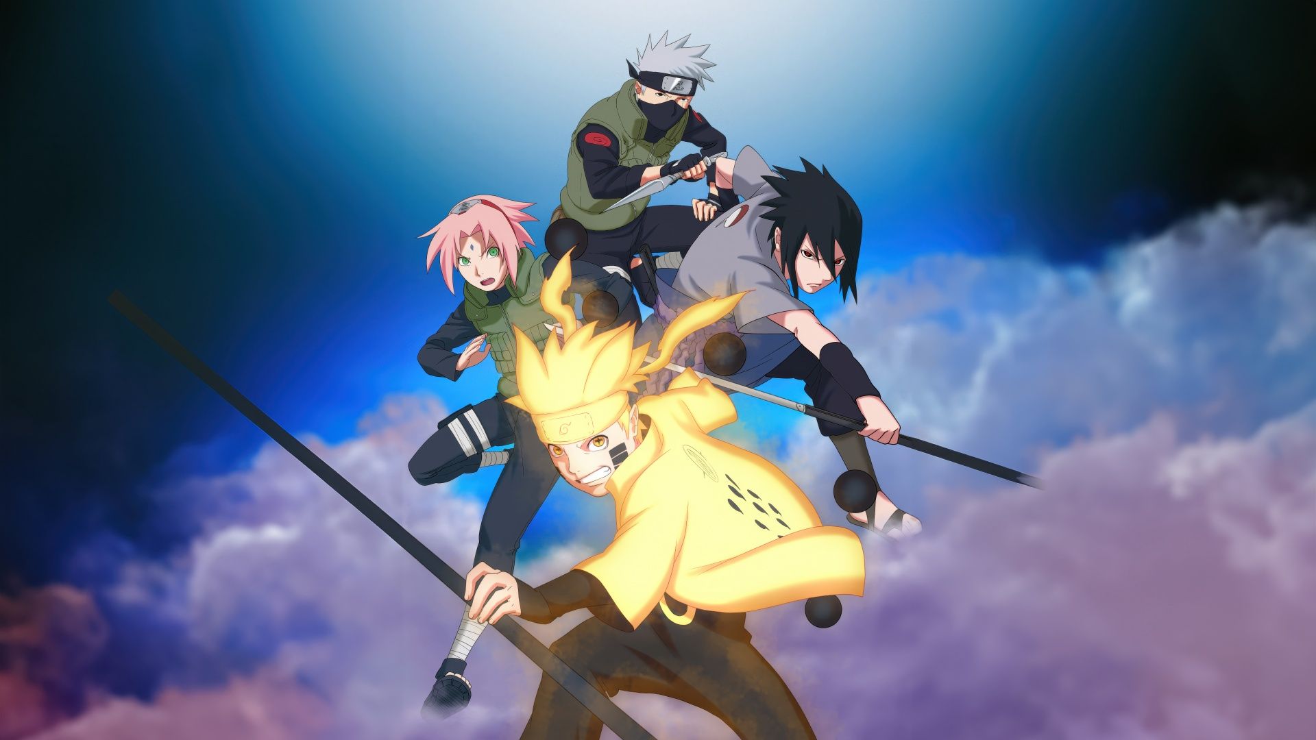1920x1080 Naruto Team 7 Wallpaper 4K, Poster, 5K, Kakashi Hatake