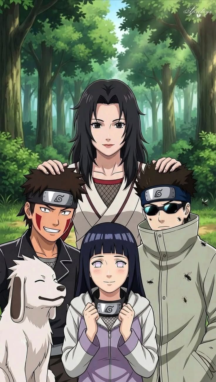 736x1300 Anime group of 4 wallpaper person anime, Naruto team Team kurenai
