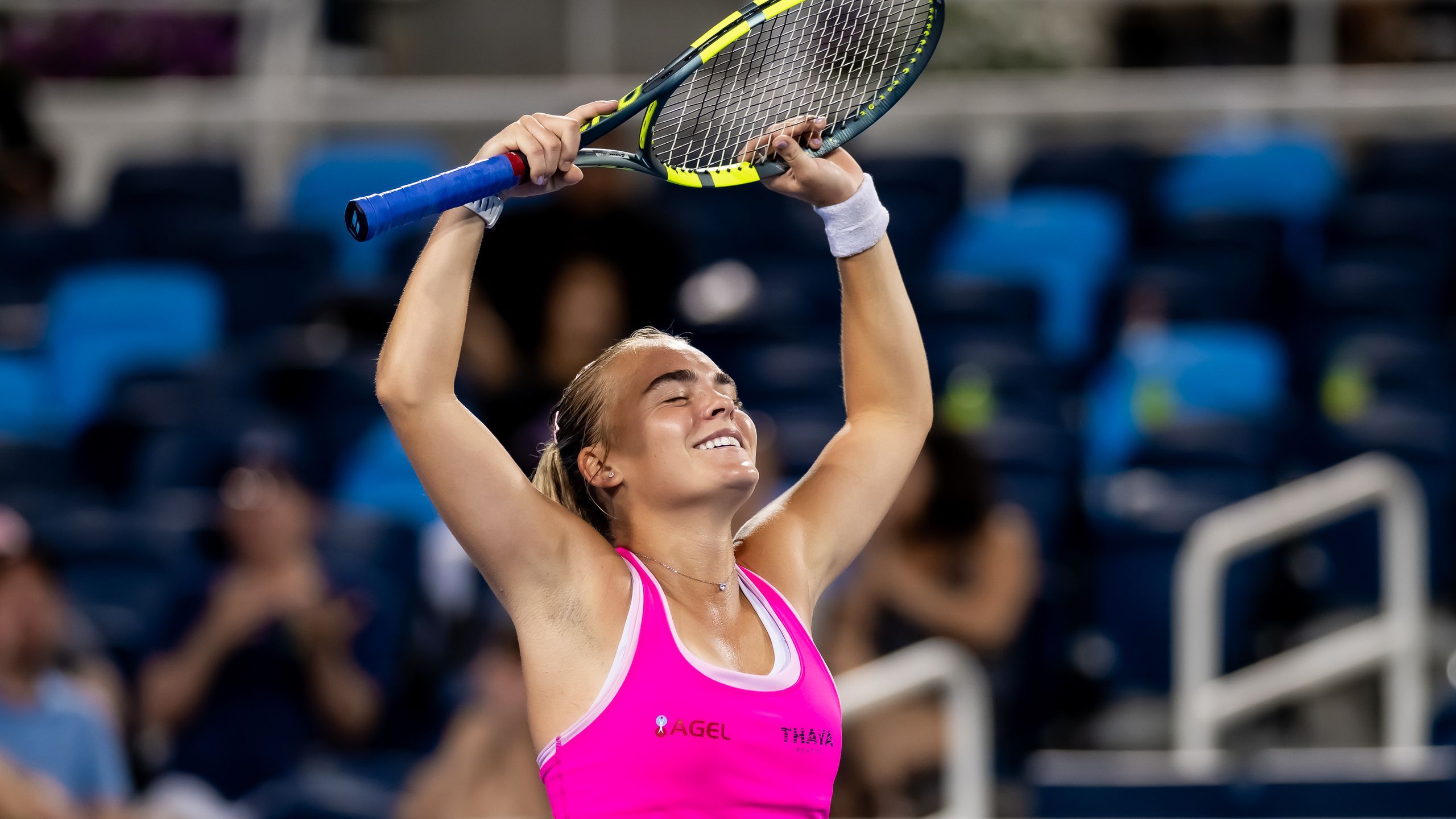 2560x1440 Sara Bejlek 'kept believing' on way to stunning upset win over top seed Aryna Sabalenka at Cincinnati Open