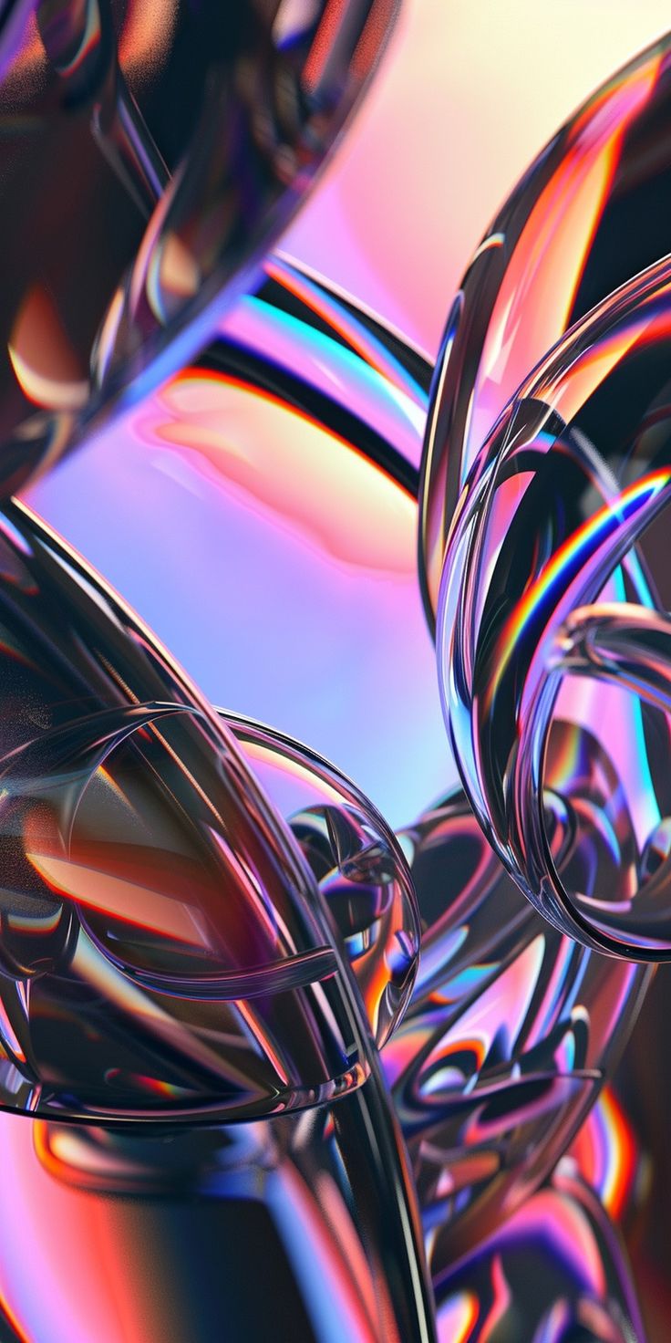 736x1472 Download 8K Abstract 3D Rendering Liquid Glass Wallpaper for iPhone and Android