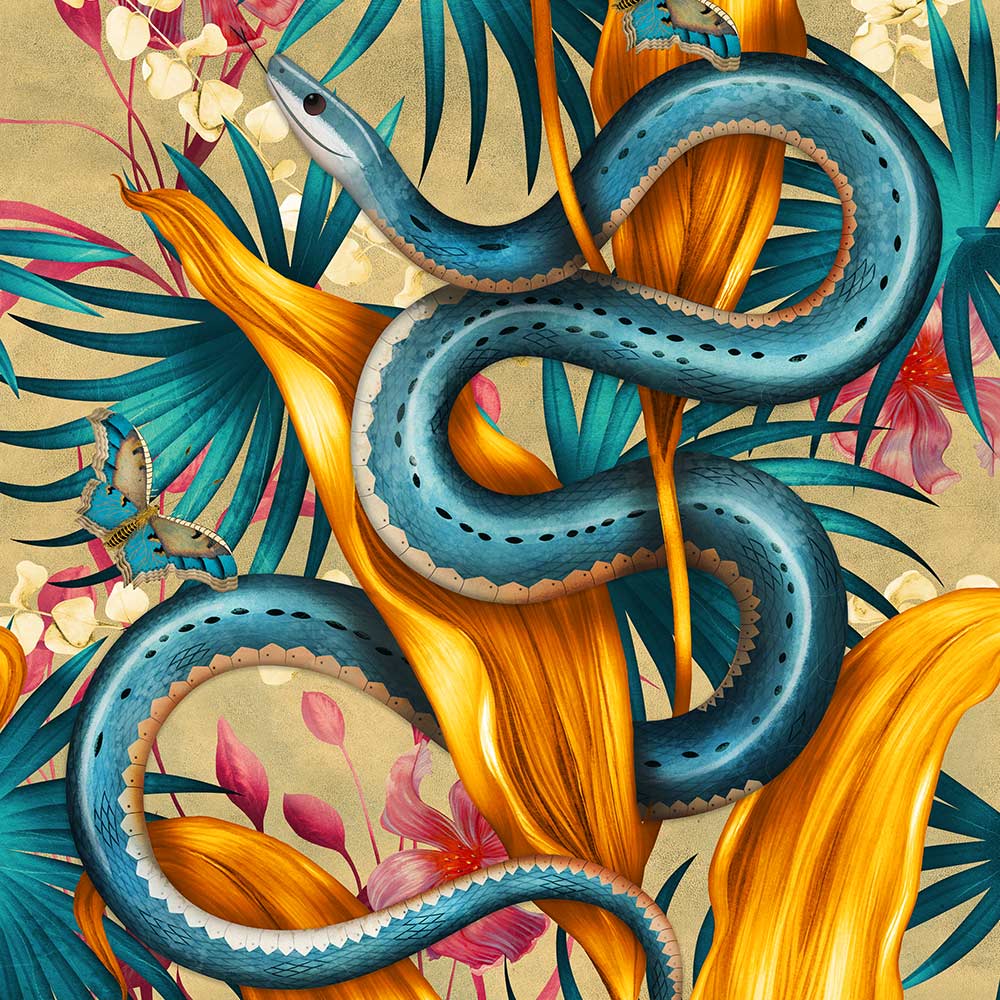 1000x1000 Water Snake. Pattern Repeat Wallpaper