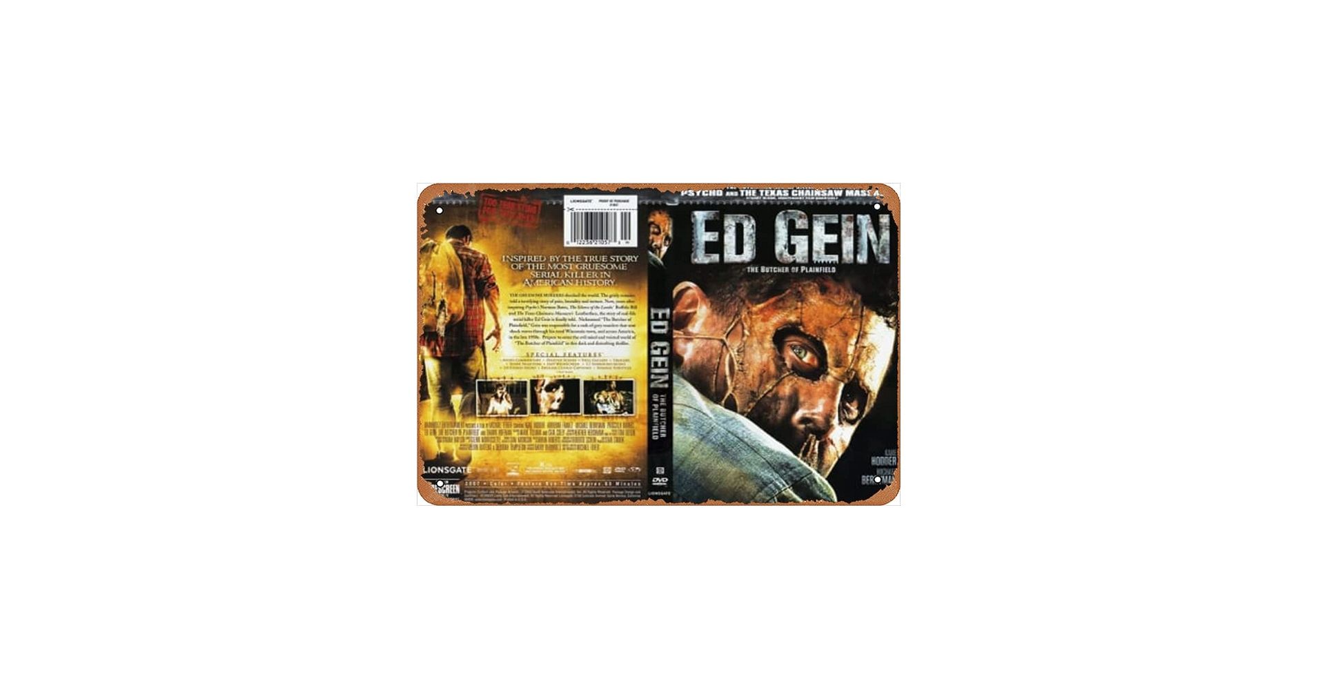 1910x1000 Ed Gein Butcher Of Plainfield Movie Poster 8 x 12 Inches Metal Tin Sign for Home Bar Pub Garage Decor Gifts