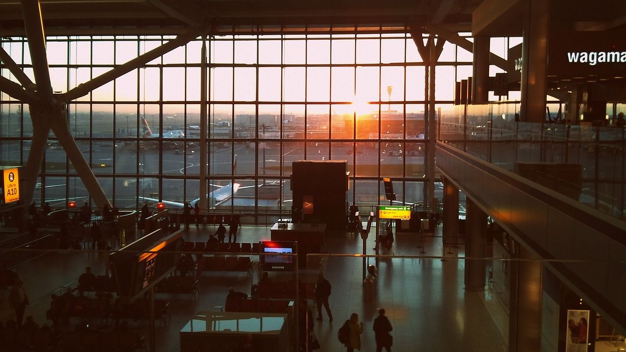 1280x720 London, heathrow, aircraft, airport, sunrise
