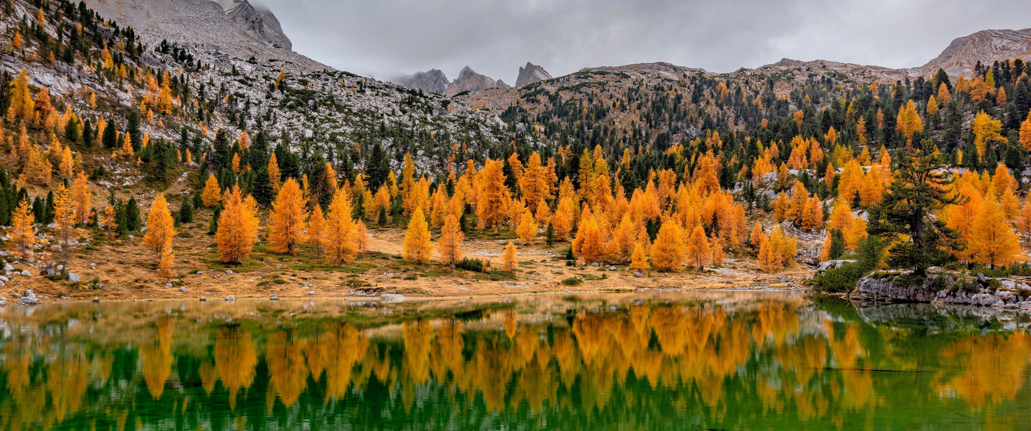 3440x1440 Italy Mountains Autumn Lake 5k UltraWide Quad HD 1440P , HD 4k Wallpaper, Image, Background, Photos and Picture