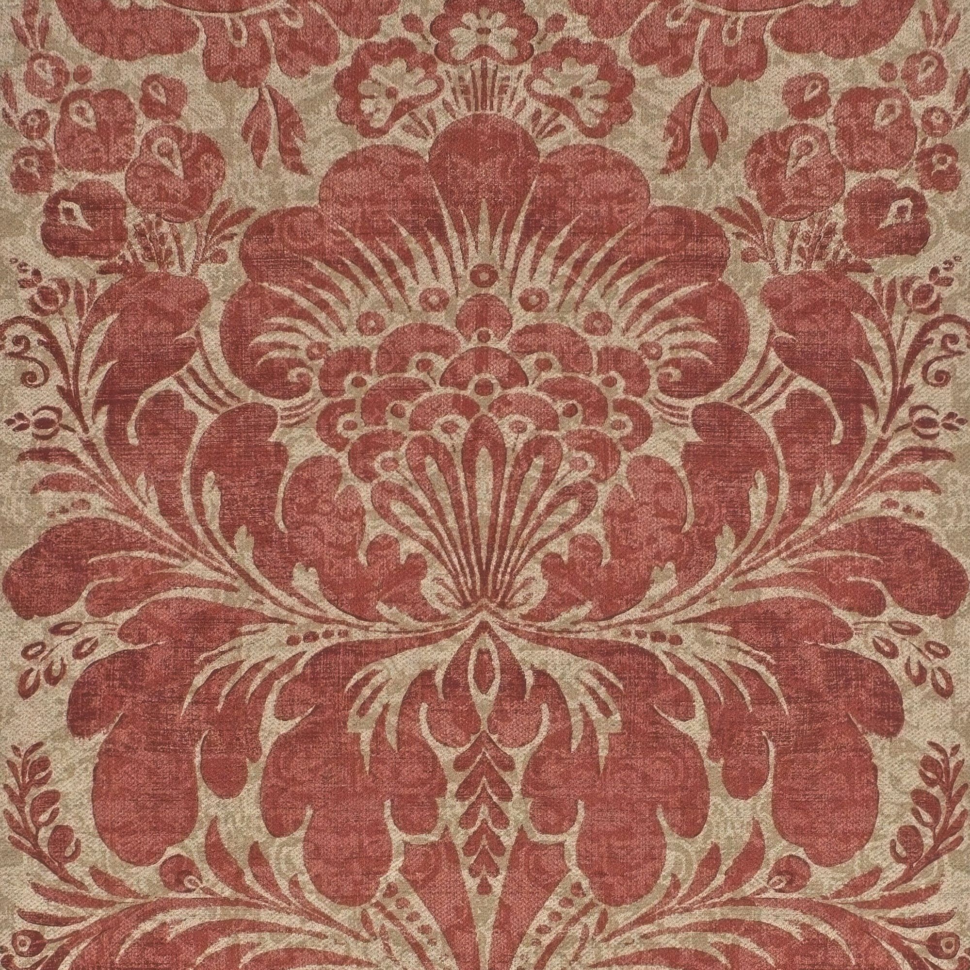 2000x2000 Chelsea Textiles. Venetian Damask Wallpaper in Claret. Patrick