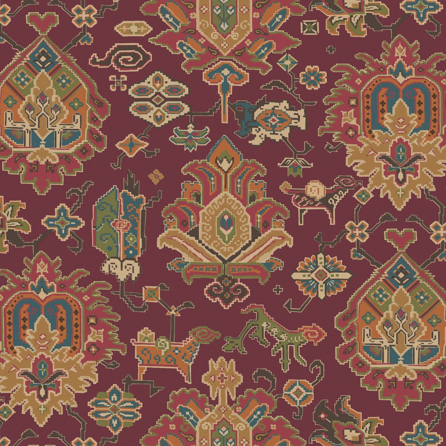 1500x1500 Isfahan Claret Wallpaper
