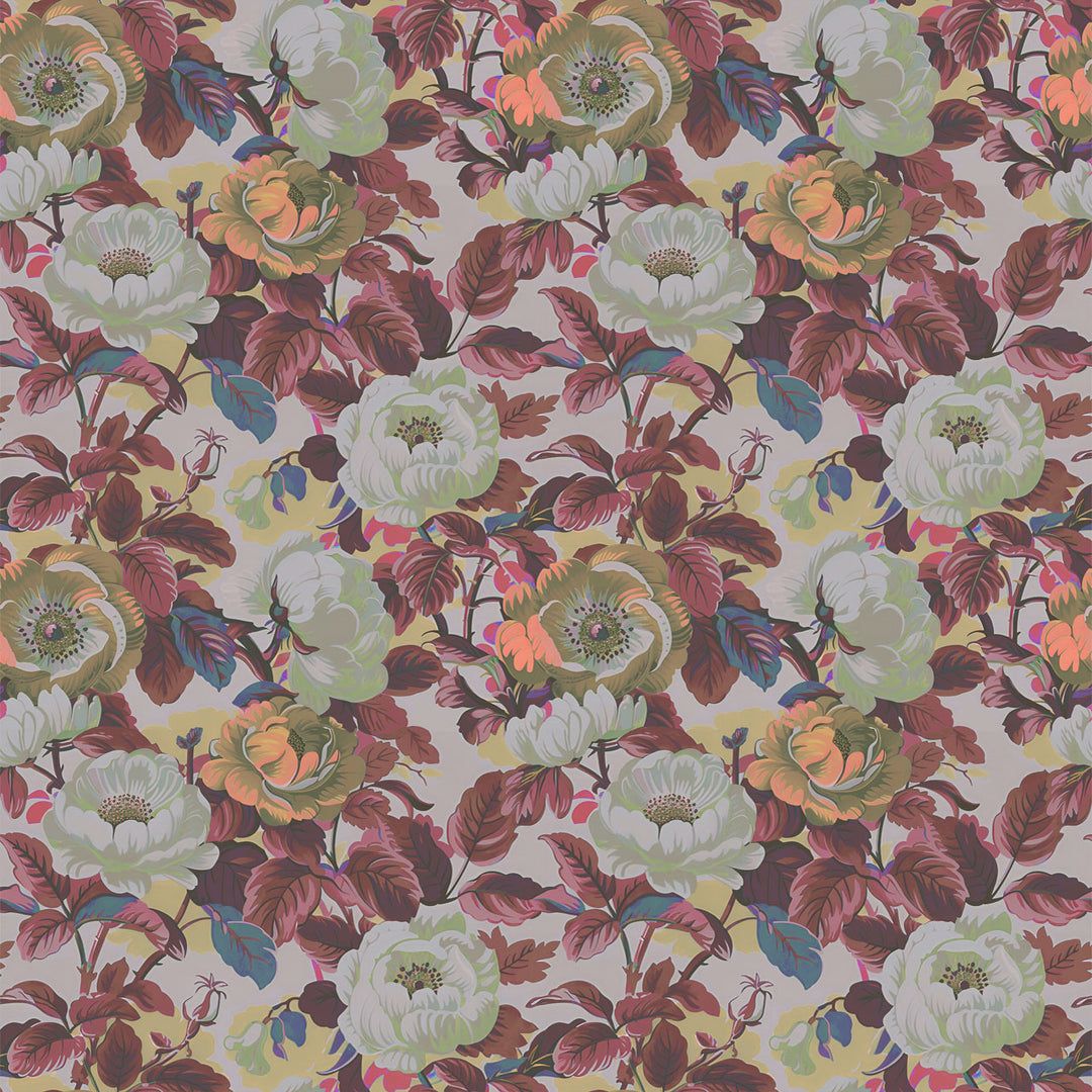 1080x1080 Rococo Roses Claret Wallpaper