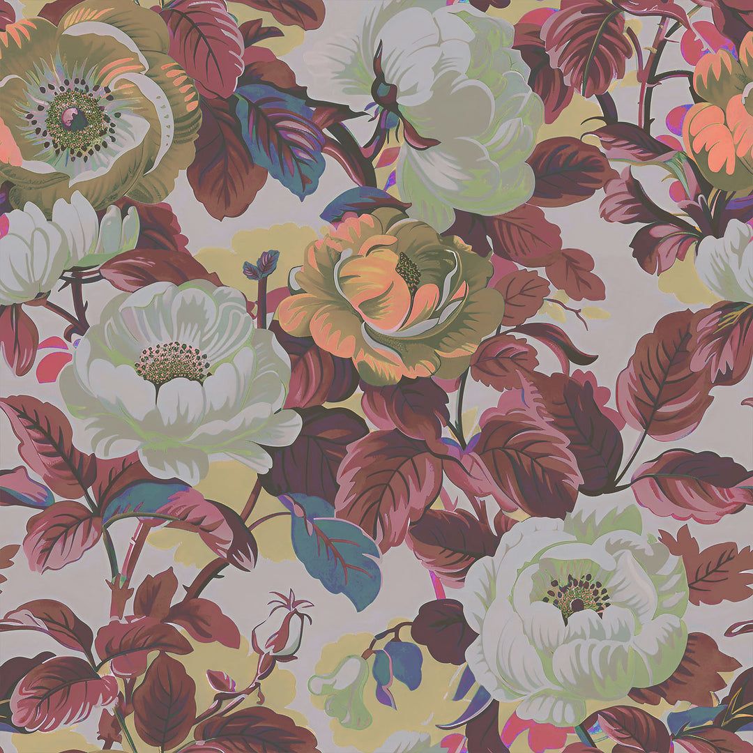 1080x1080 Rococo Roses Claret Wallpaper