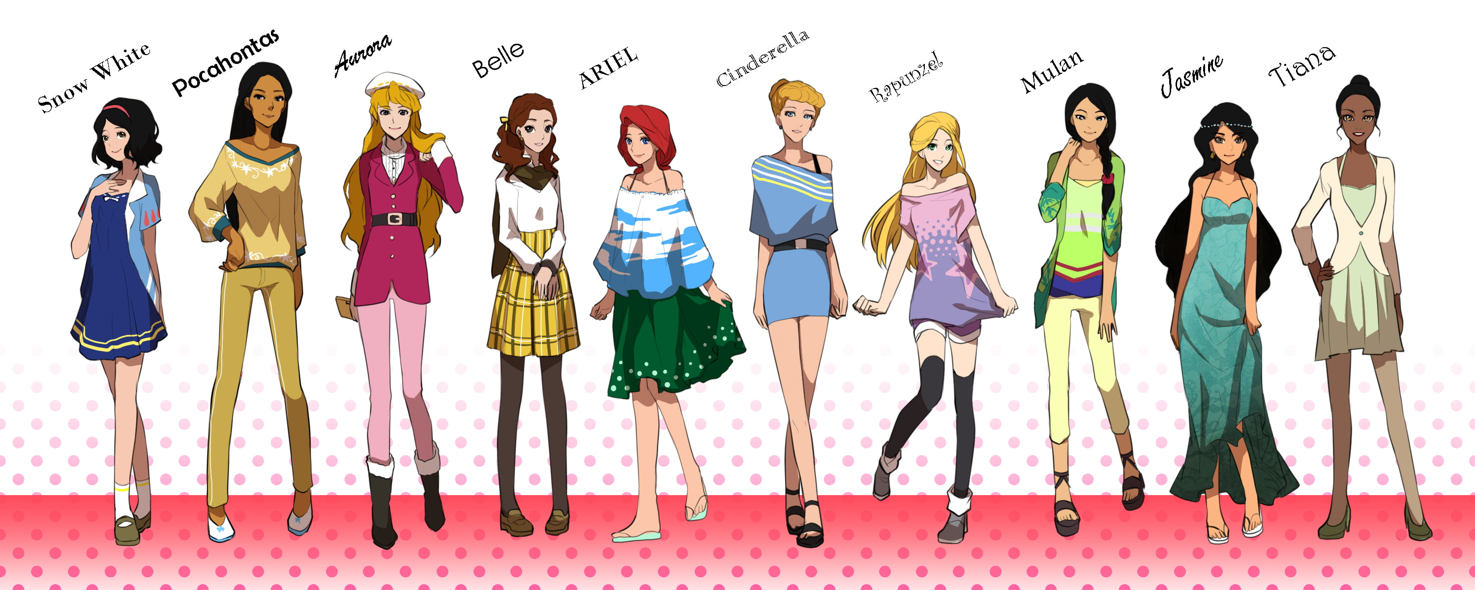 3000x1200 Disney Princess illustration, cartoon, Walt Disney HD wallpaper