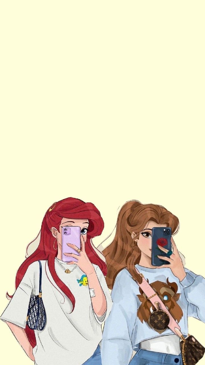 720x1280 Disney princesses wallpaper aesthetic. Barbie matching wallpaper, Besty, Selfie 2