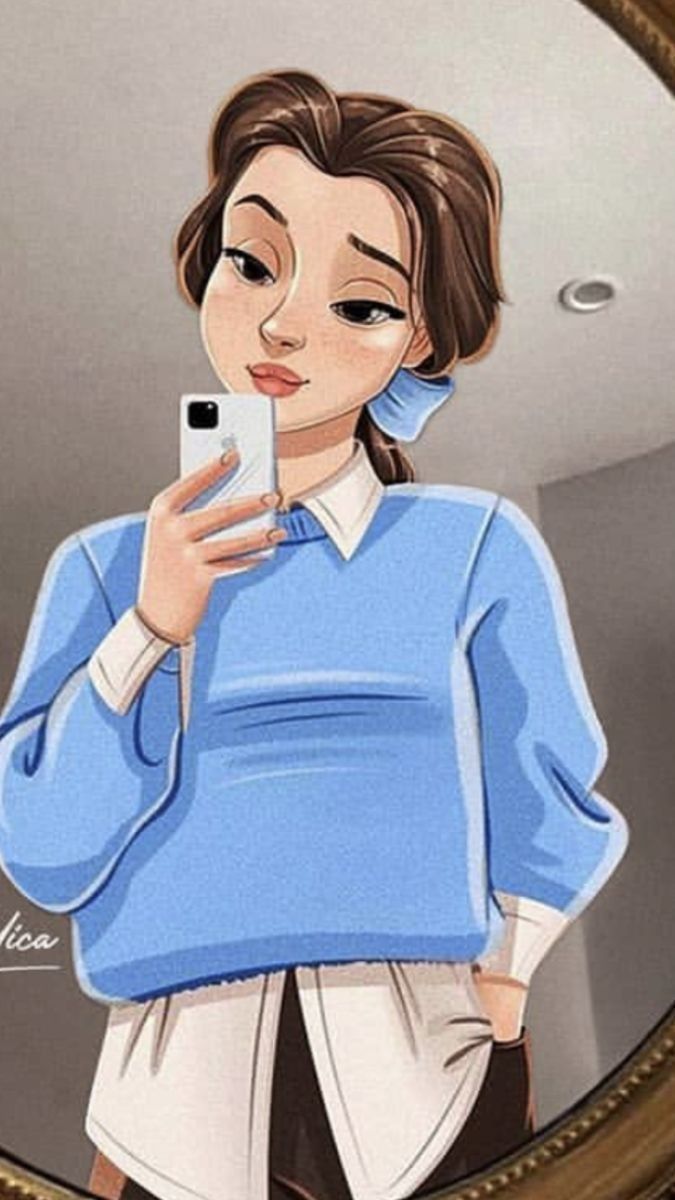 675x1200 Modern disney princess drawings. Belle modern outfit, Bella cartoon character, Princesa bella aesthetic