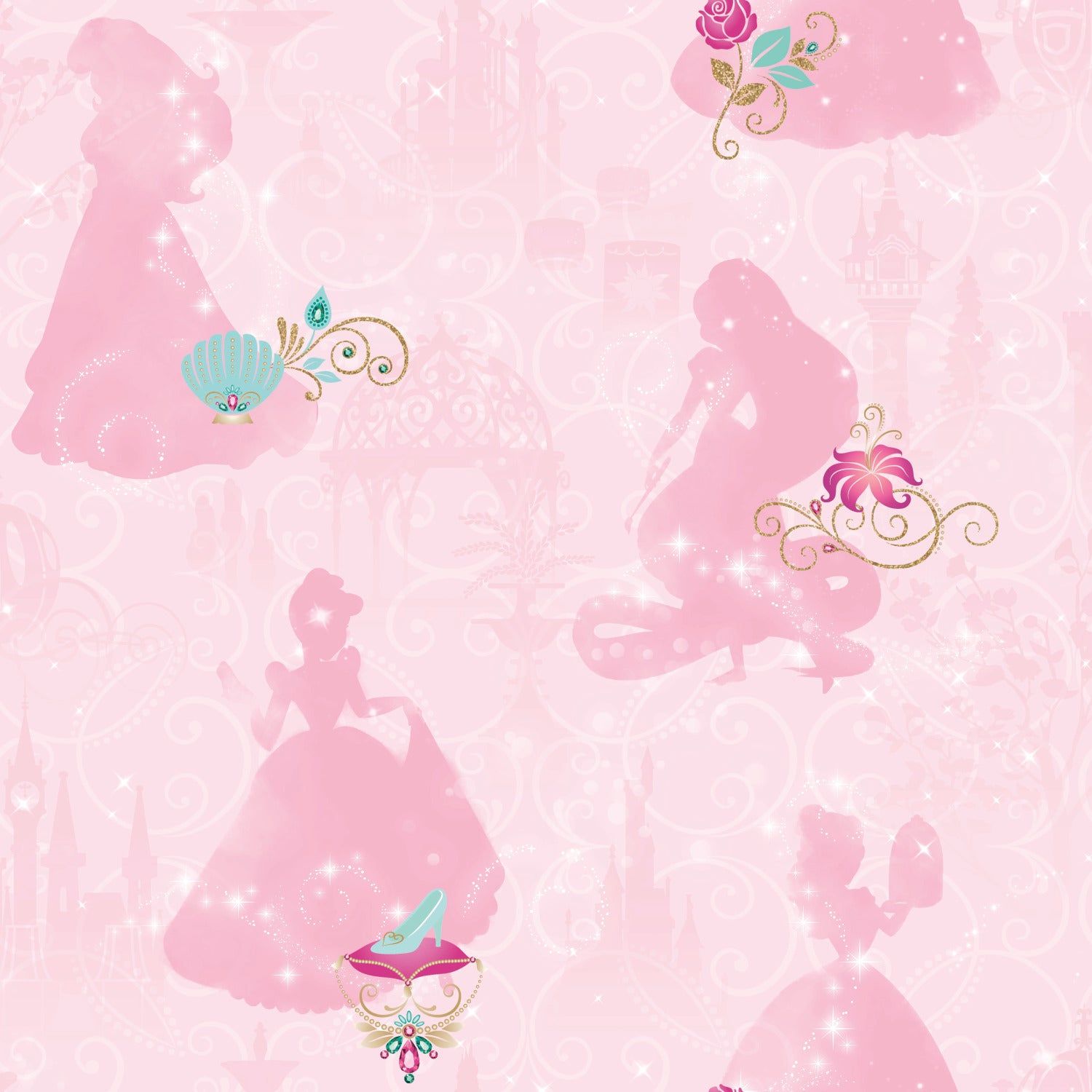 1500x1500 Disney Princess Peel and Stick Wallpaper