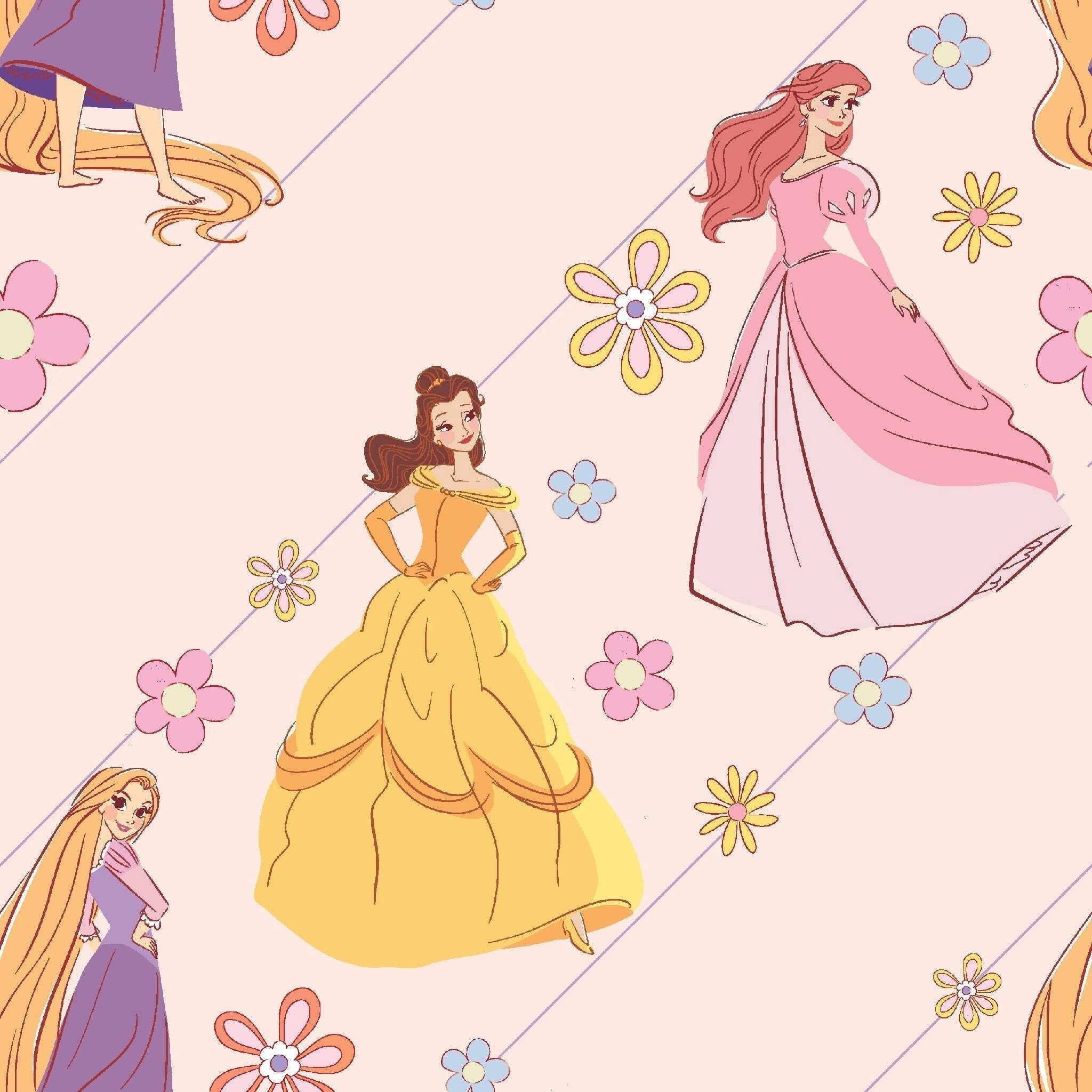 2048x2048 Springs Creative Disney Pastel Princesses Cotton Fabric By the Yard