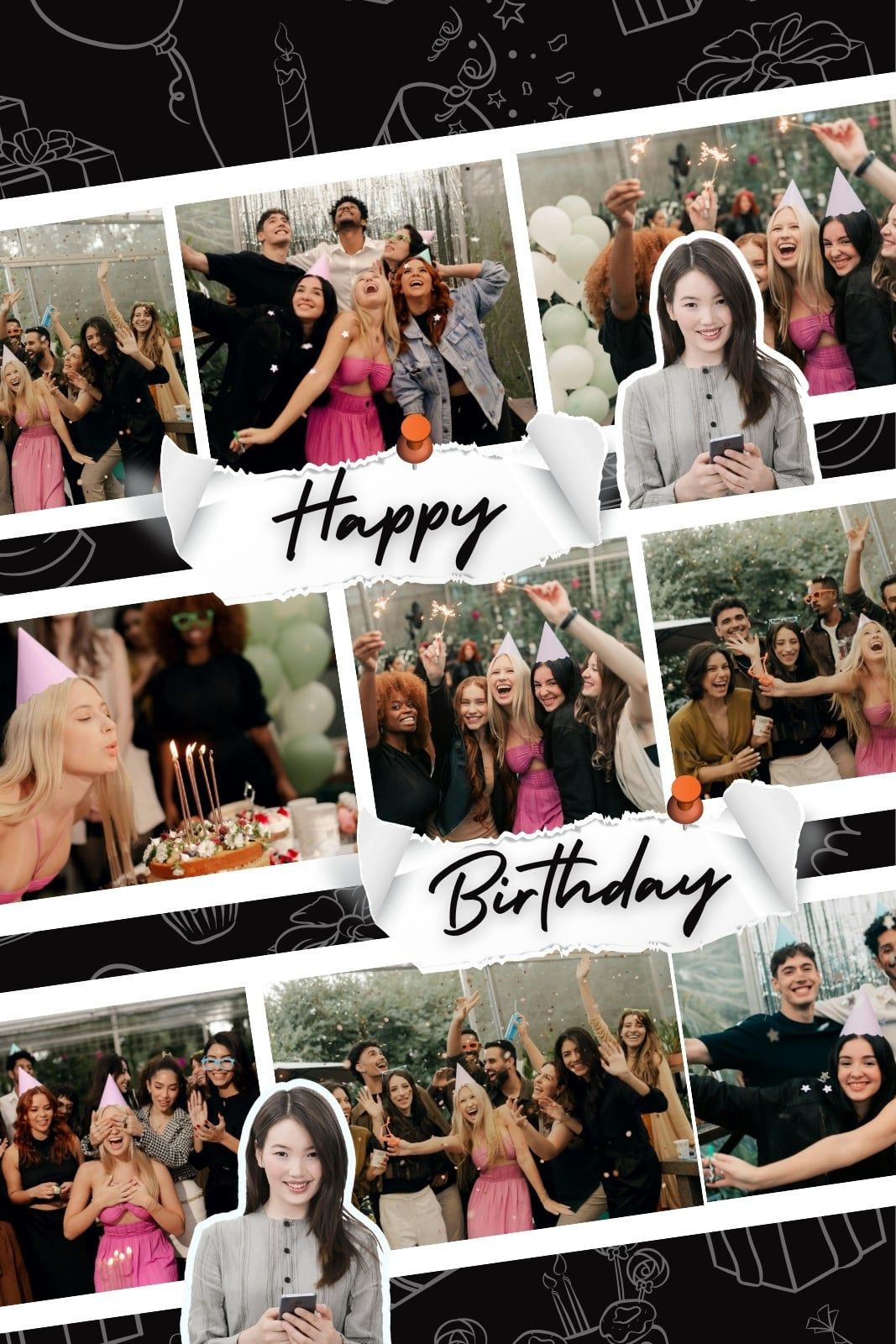1067x1600 Free, fun and customizable birthday photo collage templates