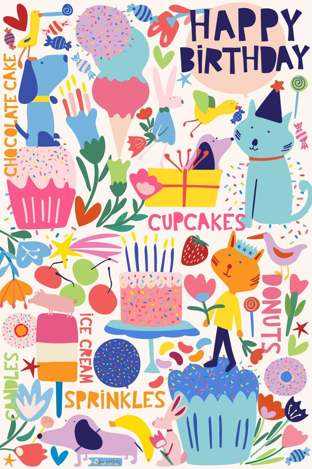 1000x1500 Download Colorful Aesthetic Happy Birthday Wallpaper