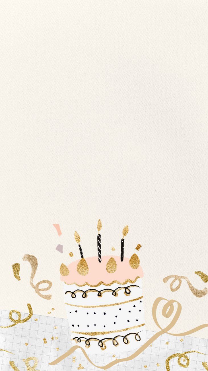 731x1300 Aesthetic birthday cake phone wallpaper