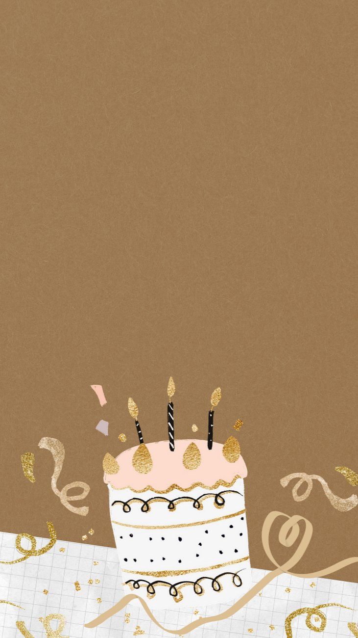 731x1300 Aesthetic birthday cake phone wallpaper