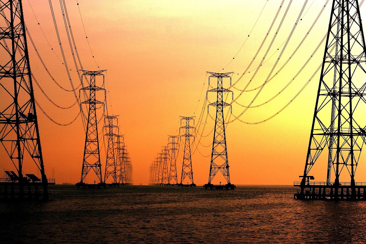 1280x853 Sunrise Electricity Pylons