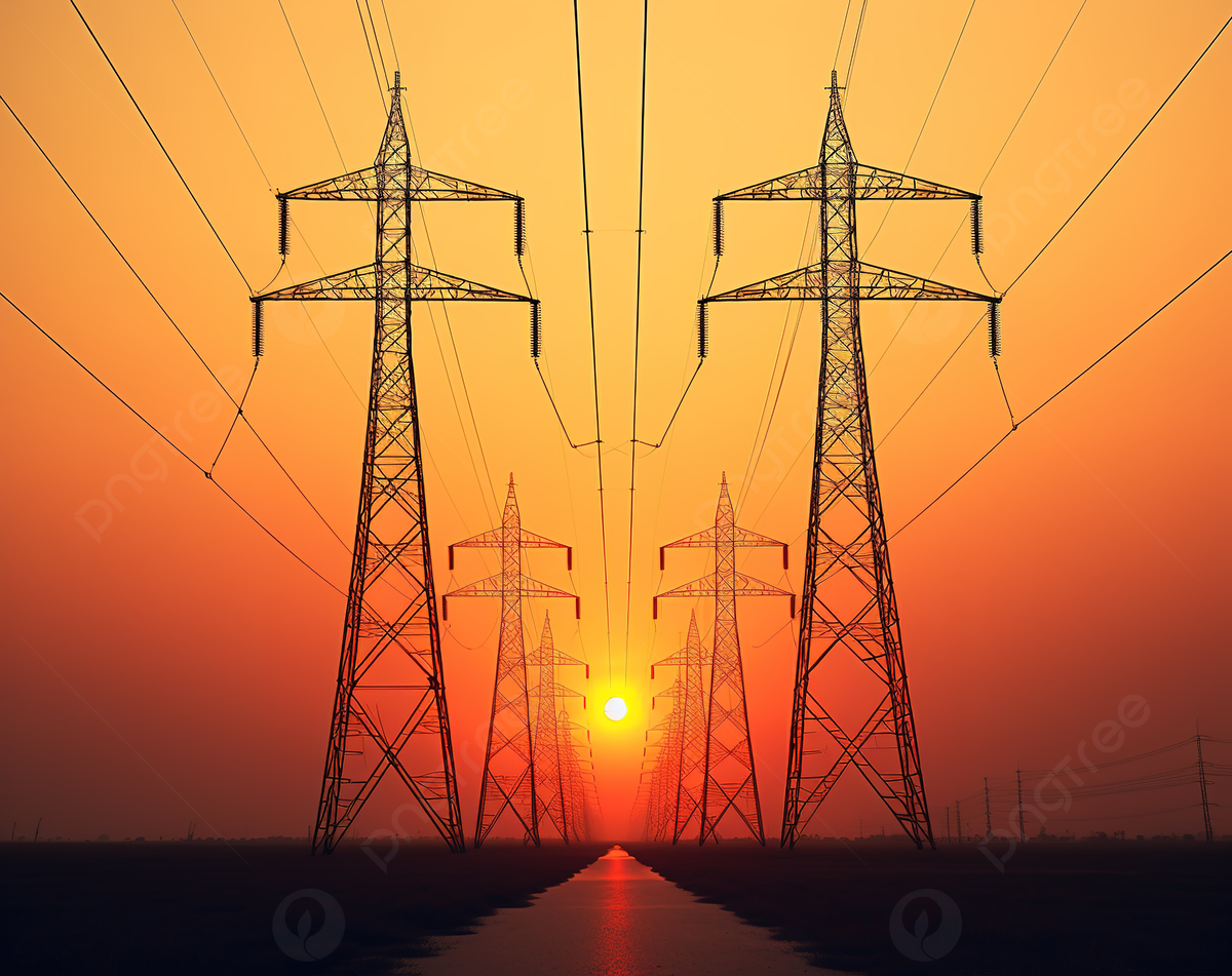 1200x951 Voltage Pylons At Sunset Photo And Picture For Free Download