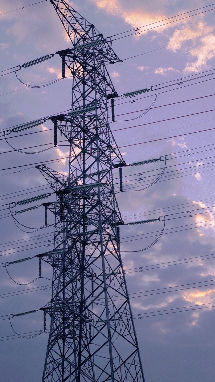 736x1308 High Voltage Power Lines Against a Cloudy Sky. Power lines background, Pylons wallpaper, High voltage