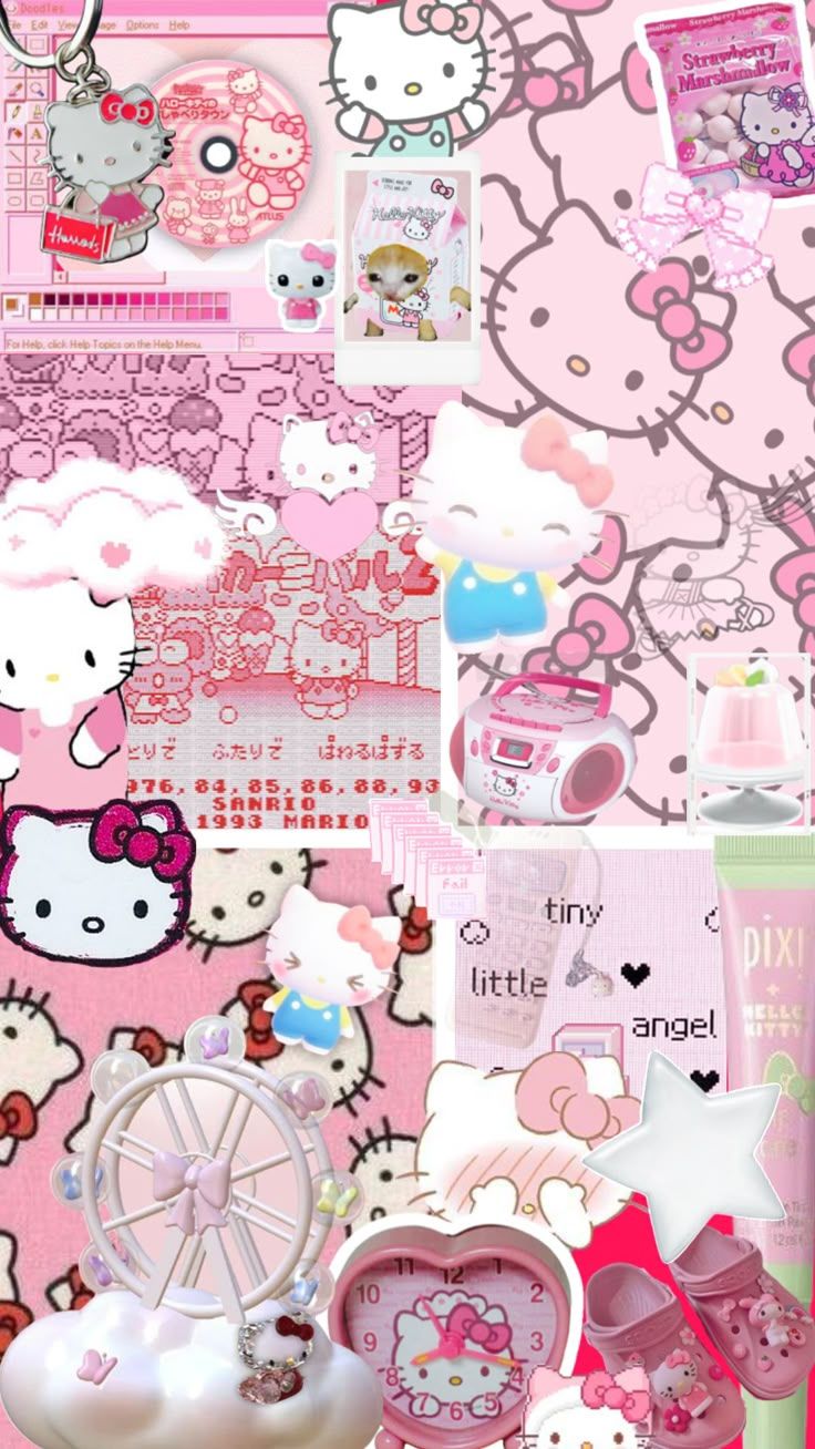 736x1308 Check out vicmiawarren's Shuffles. Sweet hello kitty, Aesthetic hellokitty wallpaper, Pink wallpaper hello kitty