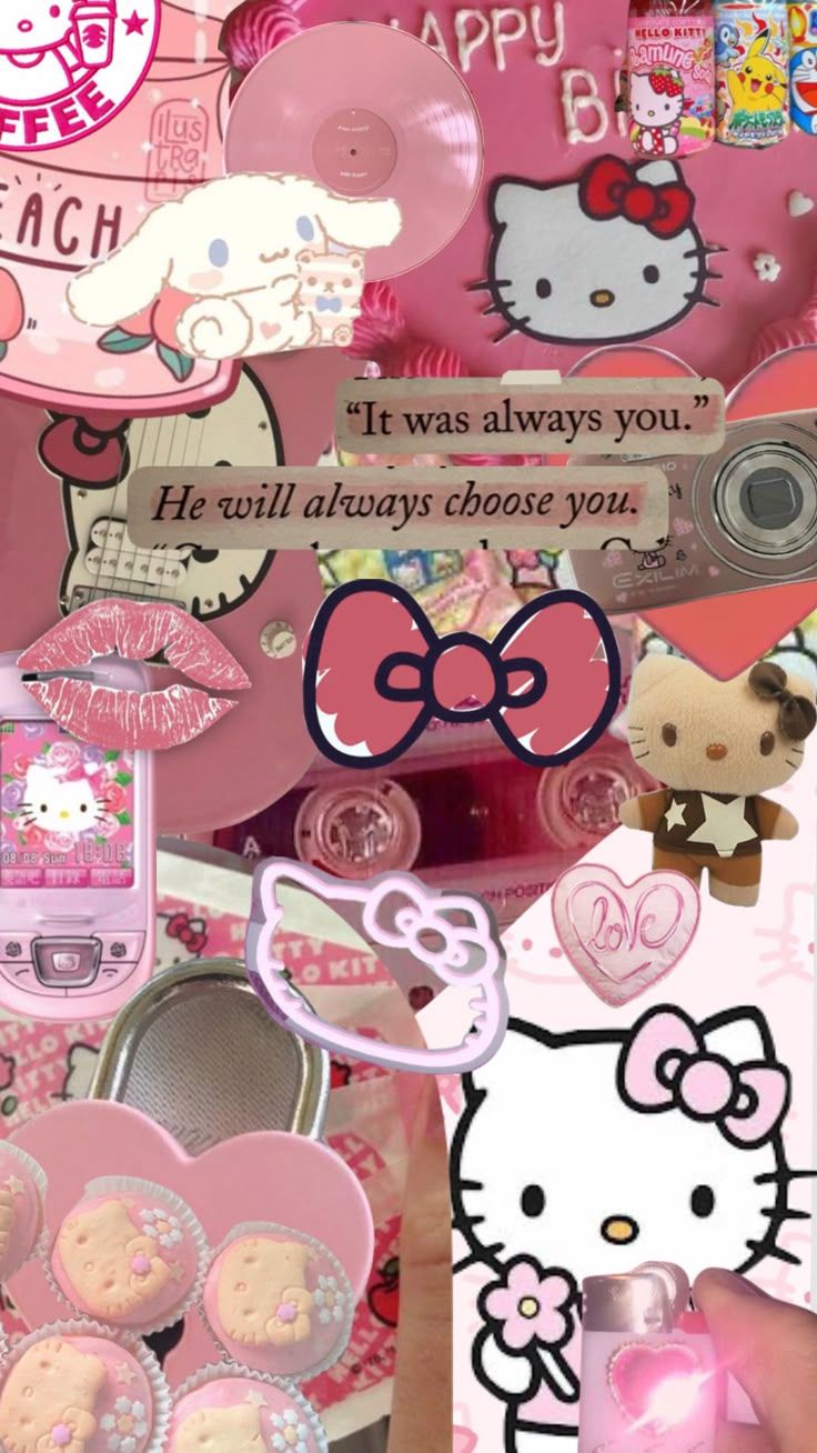 736x1308 Check out 5trawb3rr1es's Shuffles #myfirstshuffle #hellokittyaesthetic #pinkenergy #moodboard #aesthetic #collage. Hello kitty y2k, Hello kitty