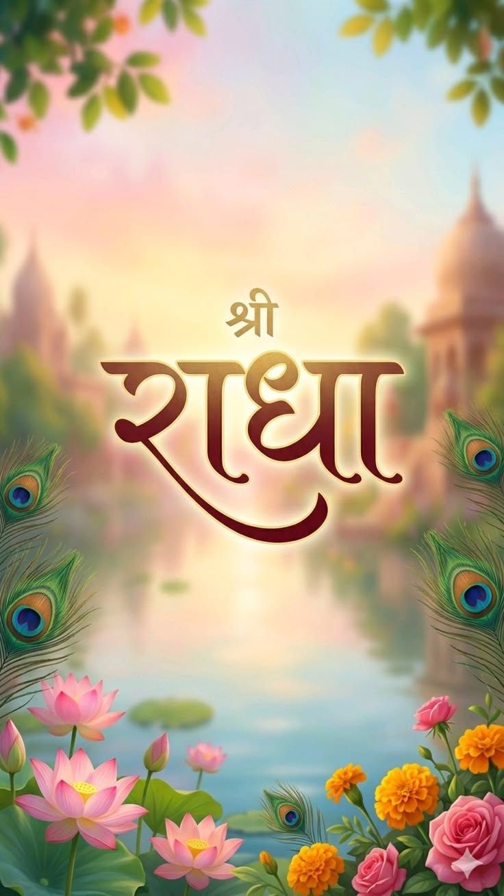736x1308 श्री राधा नाम Wallpaper