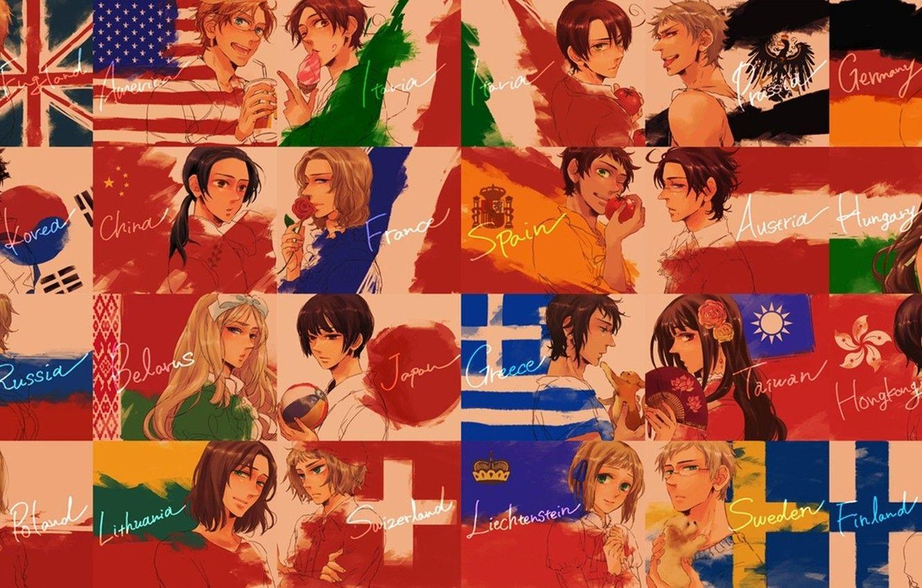 1332x850 Wallpaper bright, axis powers hetalia and axis countries, all countries image for desktop, section прочее