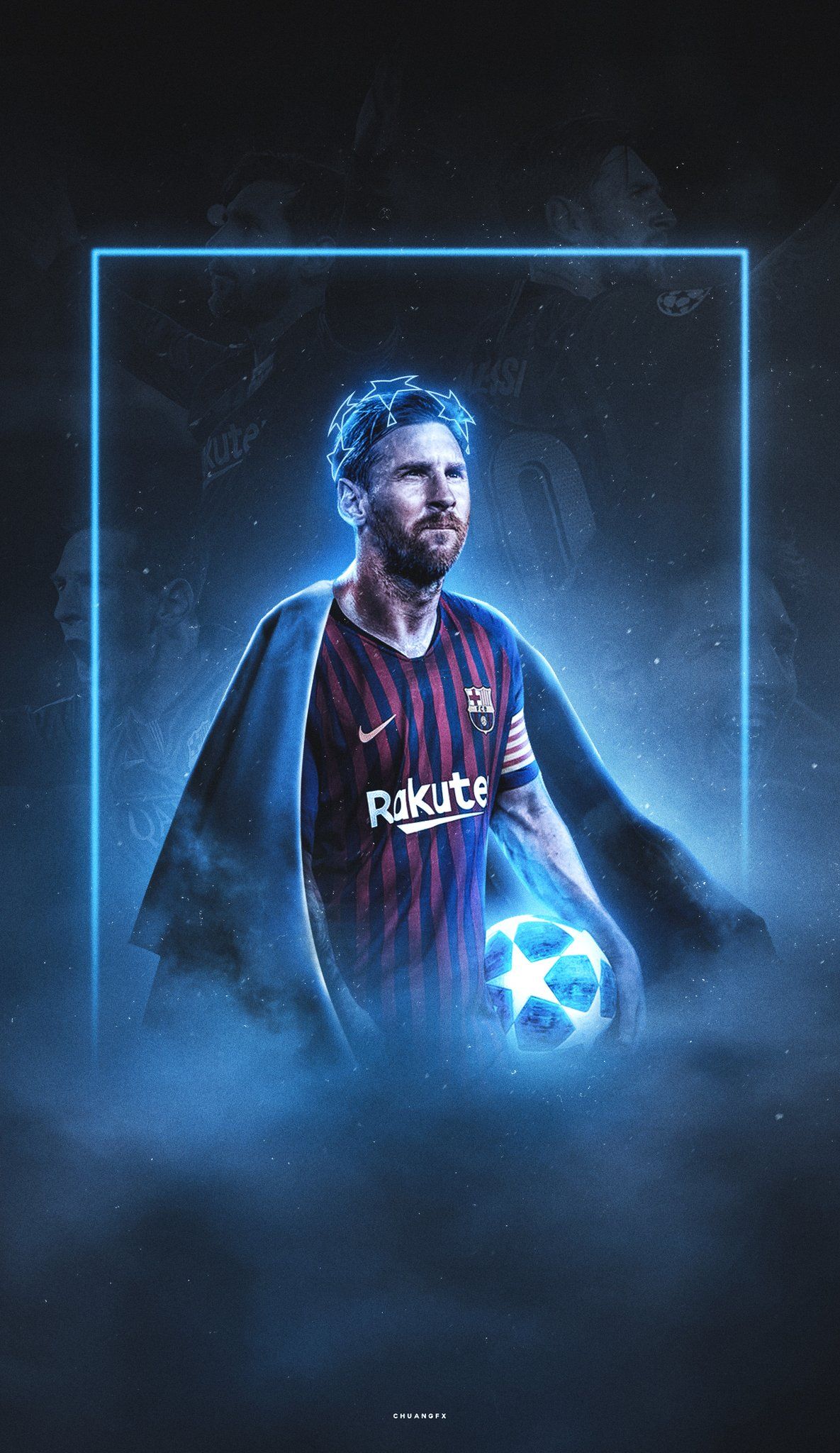 1185x2048 Messi Blue Wallpaper