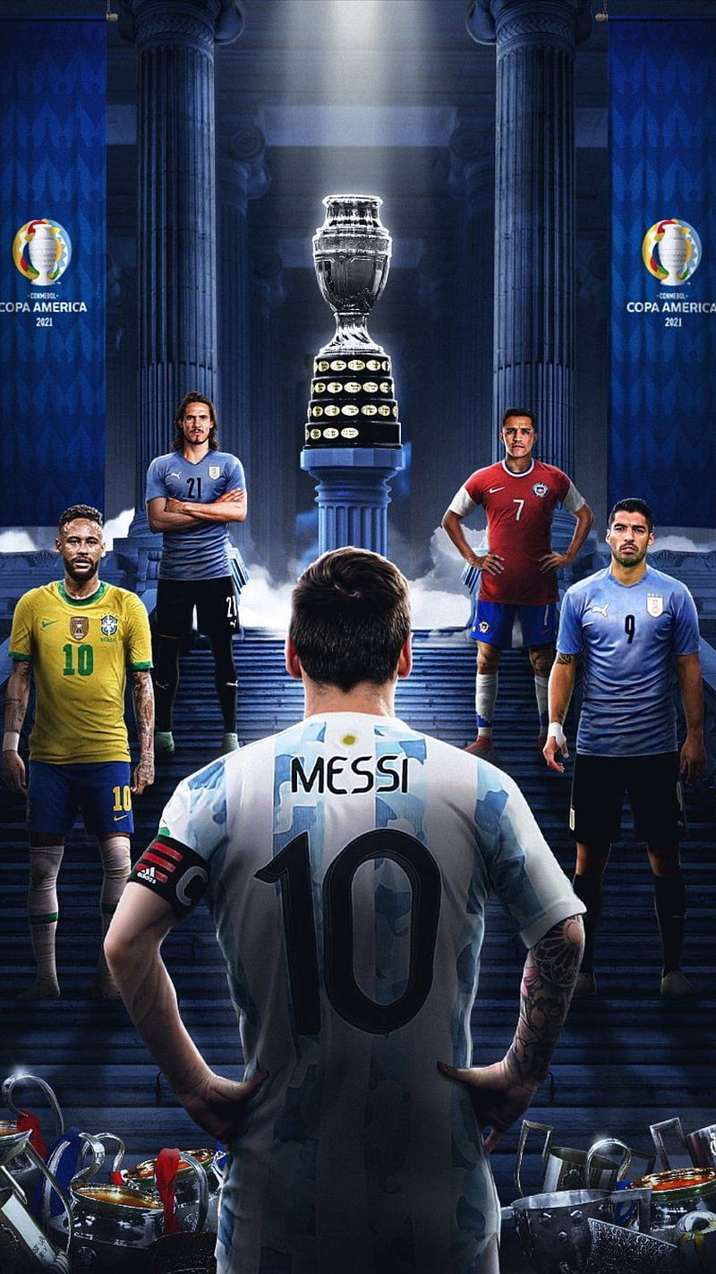 800x1422 Copa America, best players, sports uniform, blue, football, champion, messi, HD phone wallpaper