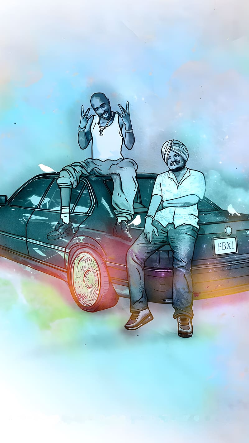 800x1422 1600x1200px, 720P free download. Sidhu Moose Wala And Tupac, two legends, rapper, singer, HD phone wallpaper