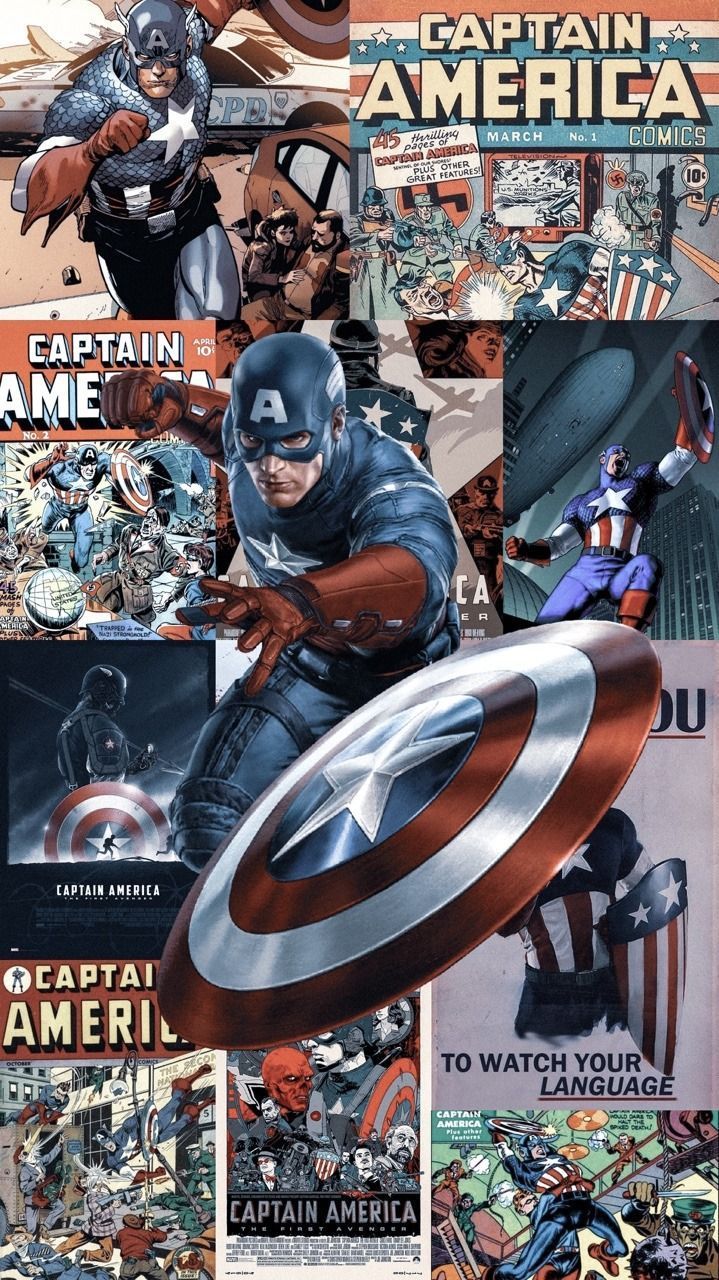 719x1280 Marvel wallpaper captain america. Captain america wallpaper comic, Superhero collage wallpaper, Captain america collage