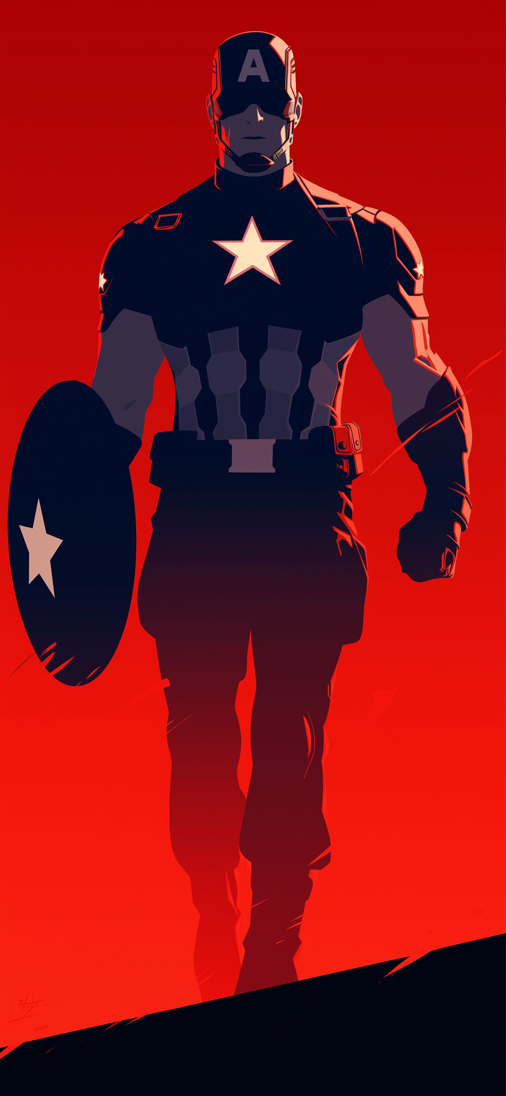 2000x4329 Captain America Black Silhouette Wallpaper