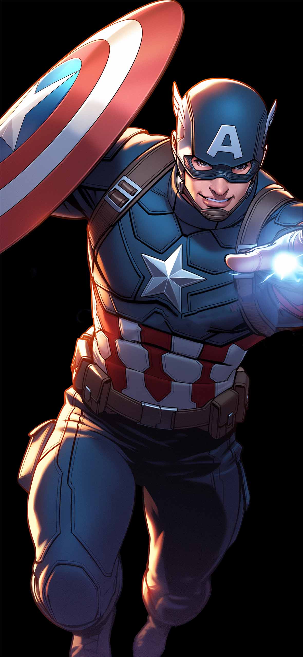 1180x2554 Captain America With Shield Heroic Wallpaper