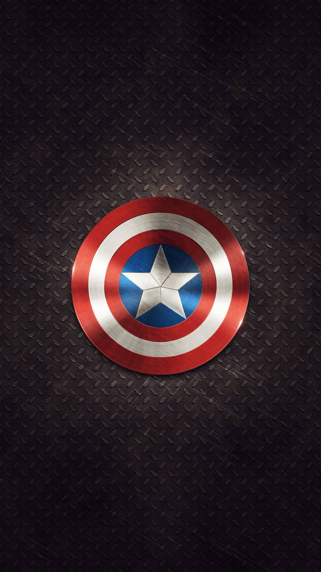 1080x1920 Download Captain America Shield iPhone Steel Aesthetic Wallpaper