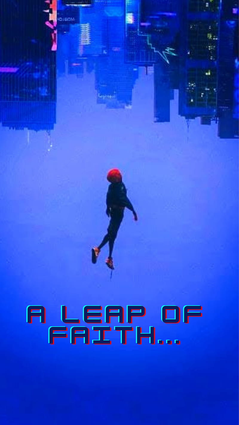 800x1422 Spider Man, Electric Blue, Marvel, Miles Morales, Leap Of Faith, Spider Man Into The Spider Verse, HD Phone Wallpaper