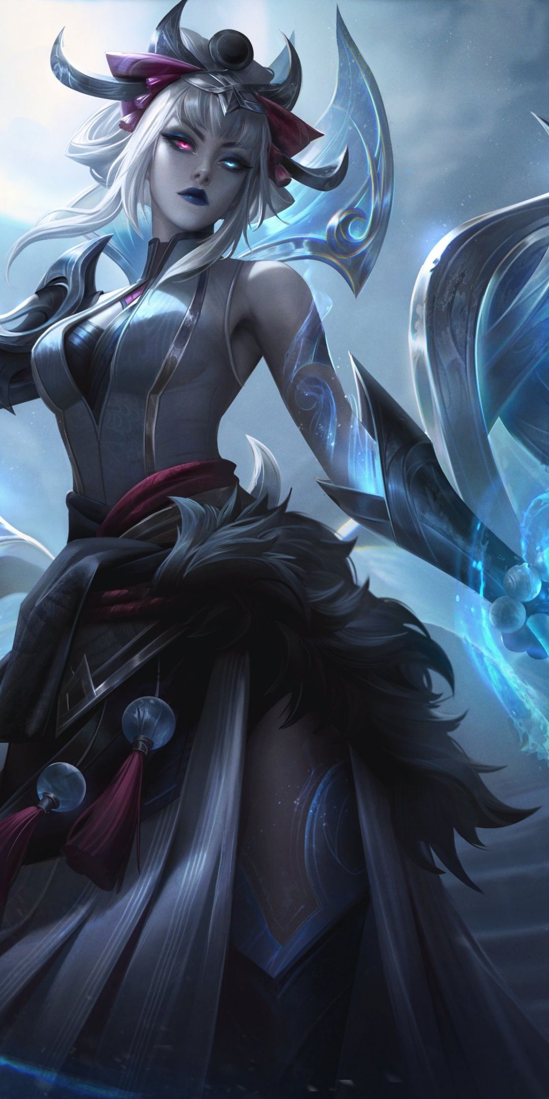 1080x2160 Snow Moon Morgana Wallpaper 4K, League of Legends