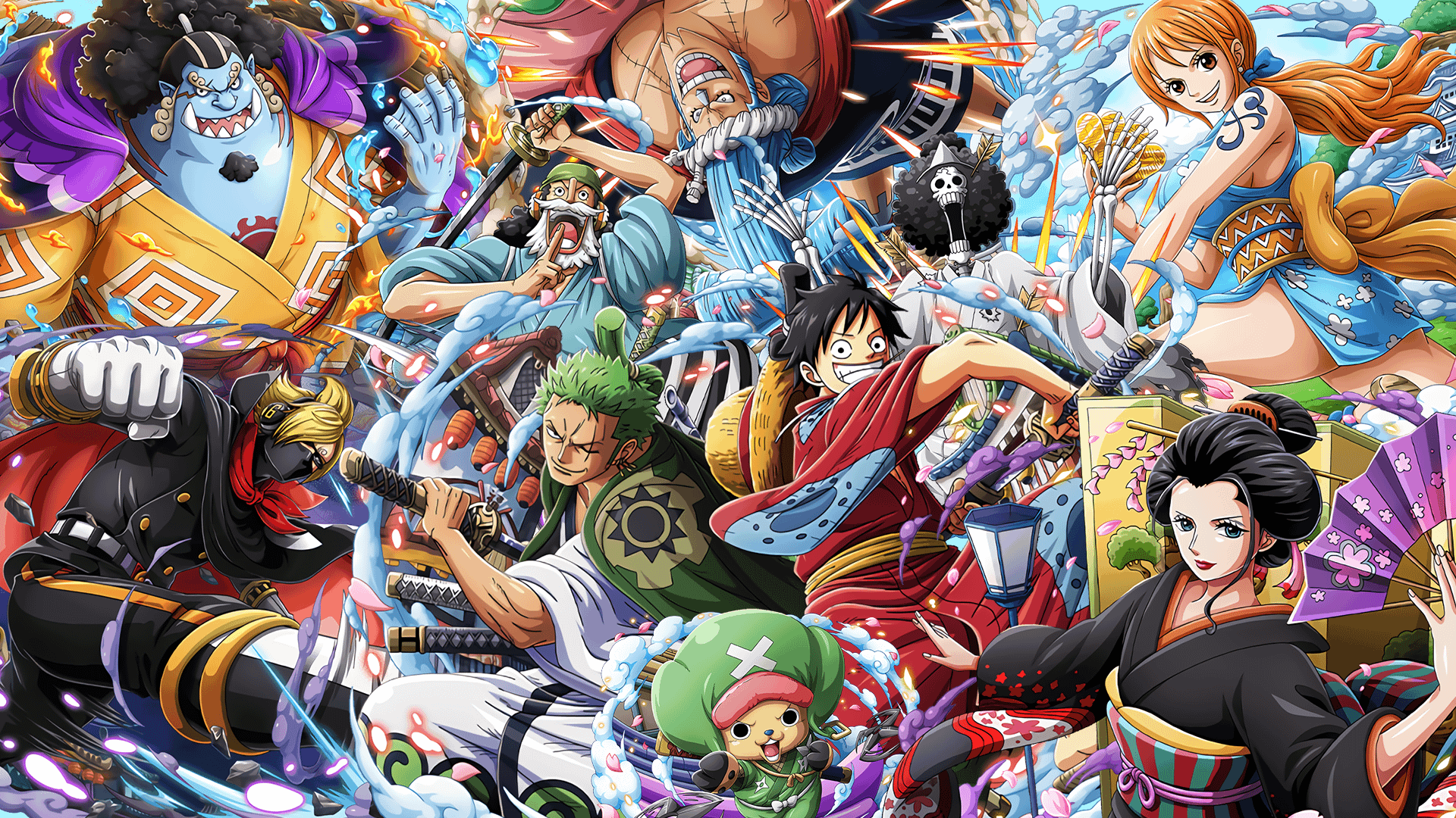 1920x1080 Wano Straw Hats HD Wallpaper (Updated with Jinbe!)