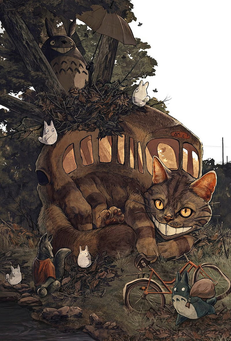 800x1181 My Neighbor Totoro, anime, art, catbus, hayao miyazaki, my neighbor totoro, studio ghibli, HD phone wallpaper