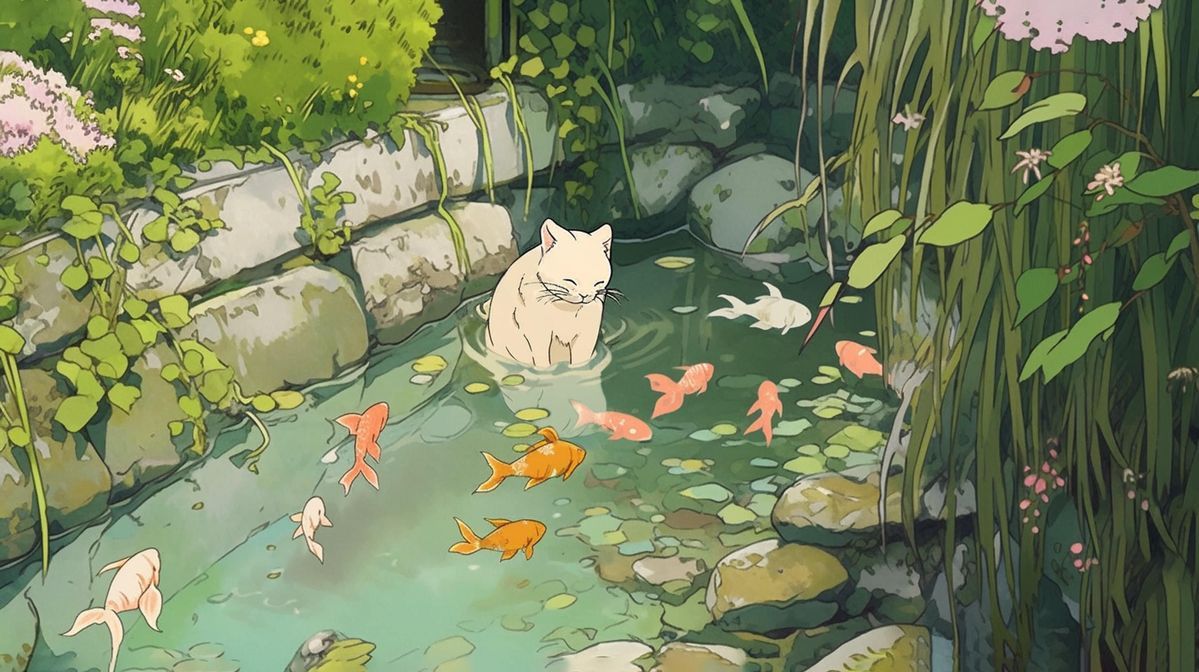 1199x672 Pc wallpaper, phone wallpaper/ background , cute wallpaper, digital art, aesthetic art, cat wallpaper, studio ghibli #wa. Japanese paint wallpaper, Japanese wallpaper for ipad, Japan wallpaper for ipad