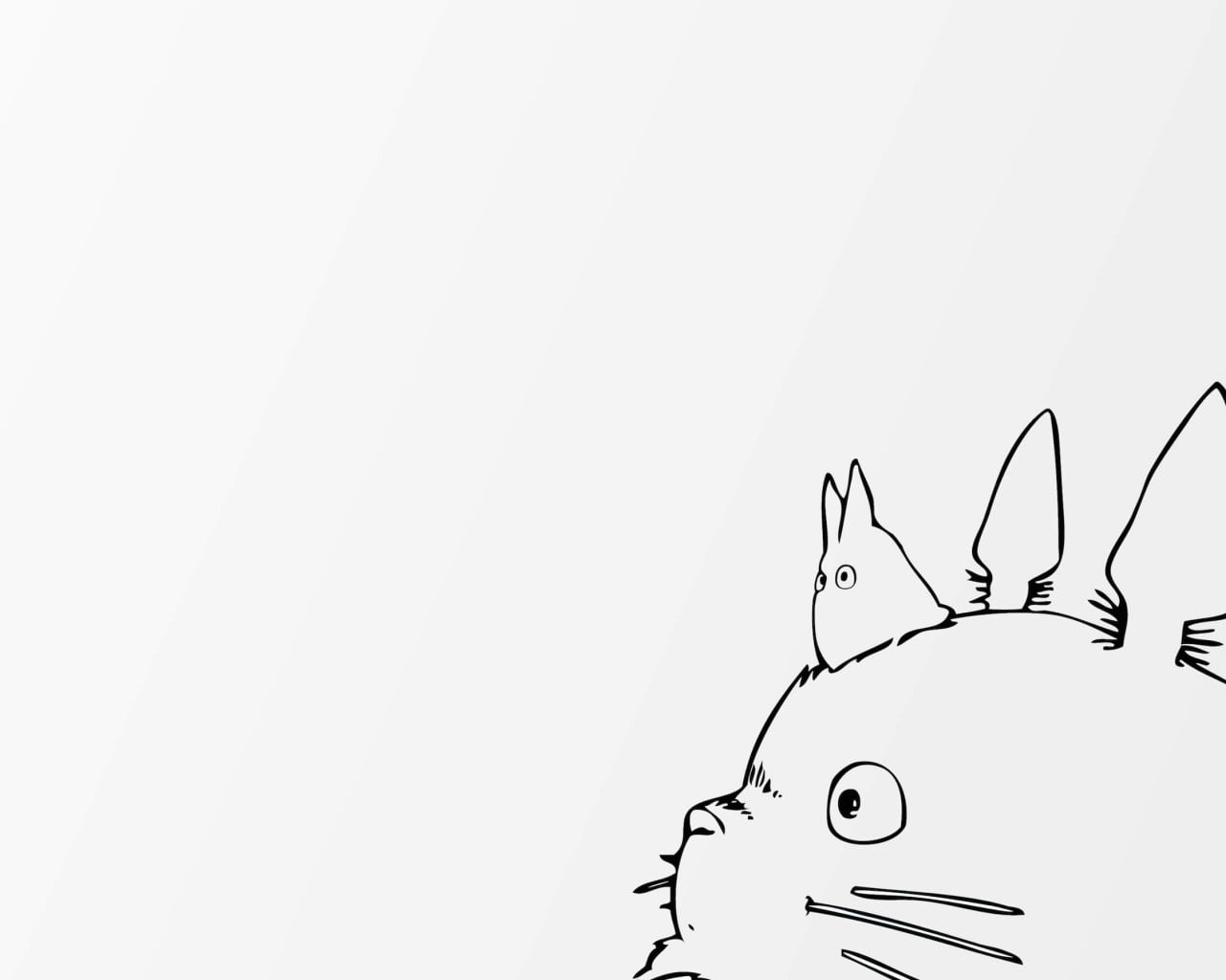 1280x1024 Sketch of cat, My Neighbor Totoro, Totoro, Studio Ghibli, anime HD wallpaper