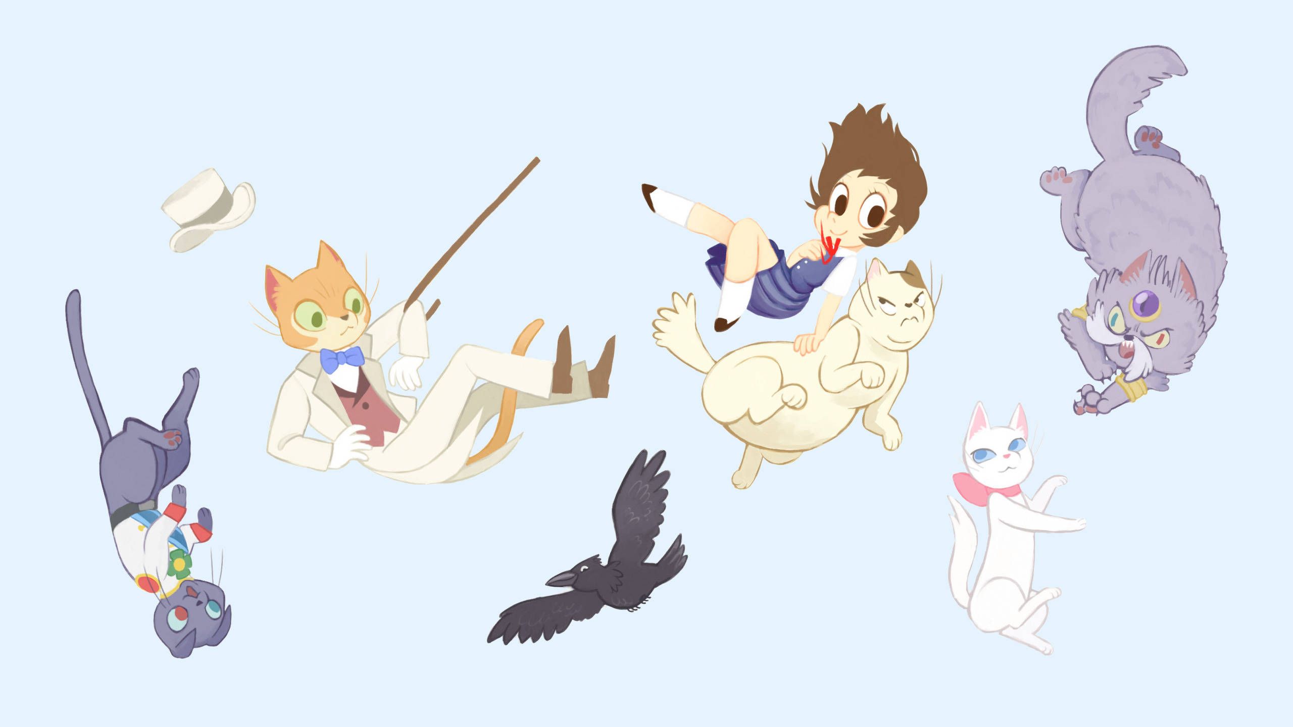 2560x1440 Download Studio Ghibli Desktop Cat Characters Wallpaper