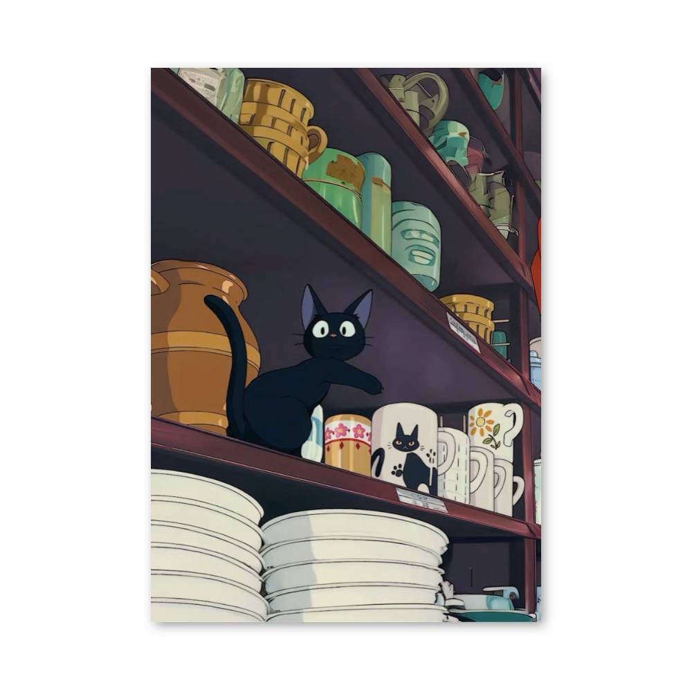 1000x1000 Poster Black Cat Jiji
