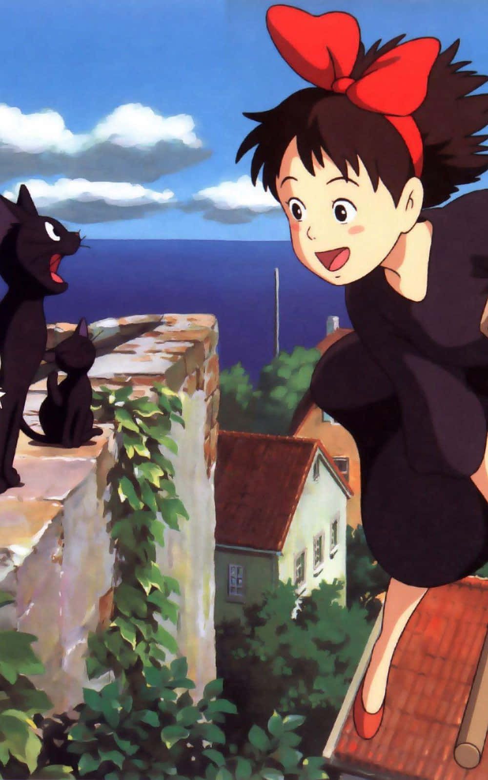 1000x1599 Download Jiji the Cat from a Japanese Animated Movie, Studio Ghibli Wallpaper