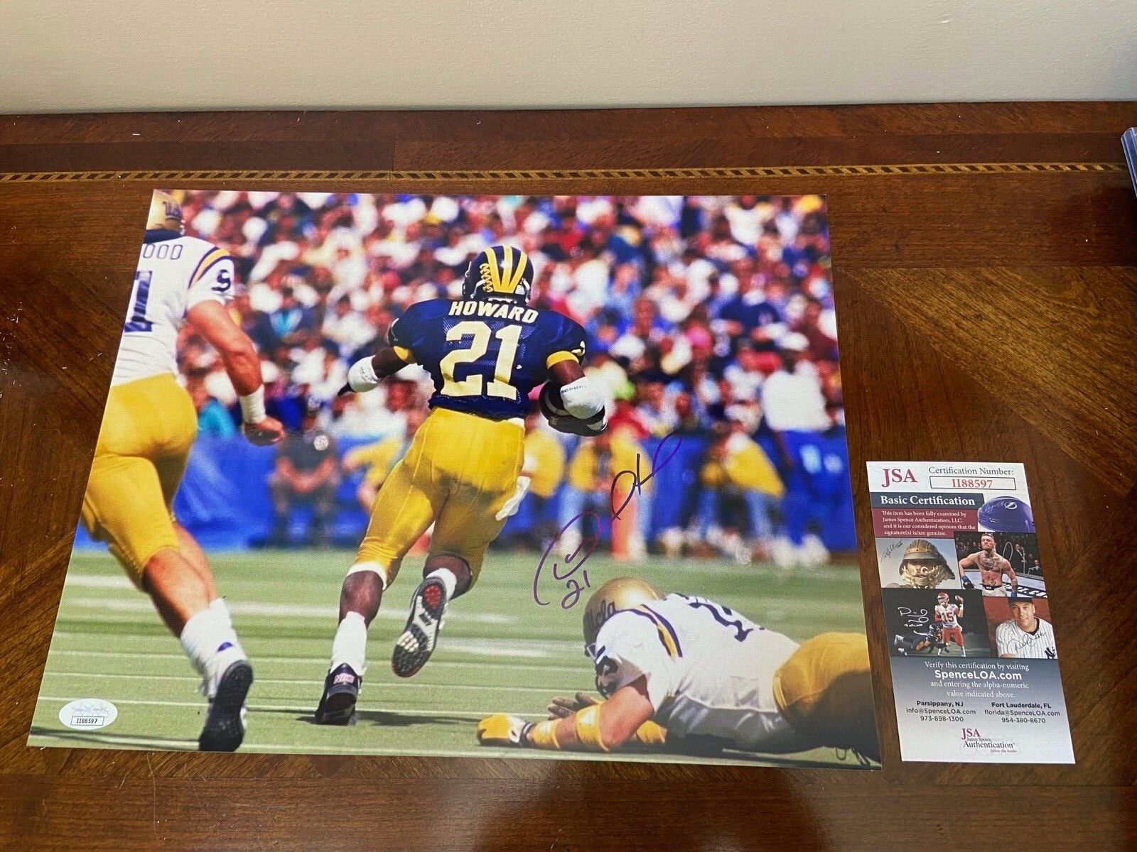 1600x1200 Desmond Howard Signed 11x14 Glossy Photo- JSA- Michigan Wolverines- Heisman- COA