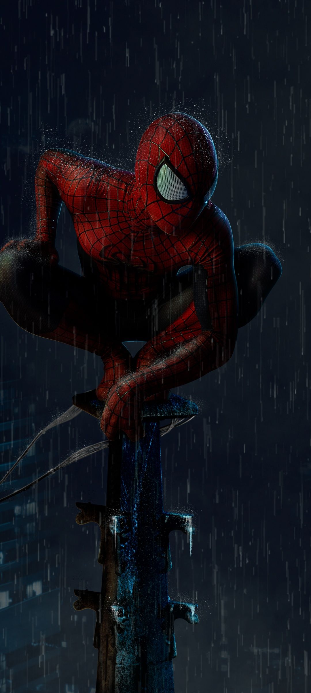 1080x2400 Spider Man Wallpaper 4K, Rain, Marvel Superheroes, Dark